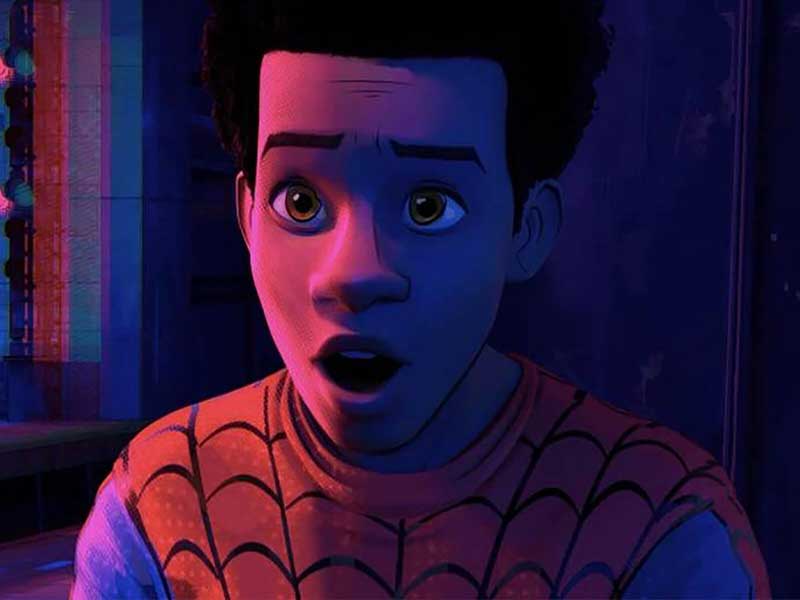 Still of Miles Morales from Spider-Man: Into the Spider-Verse.