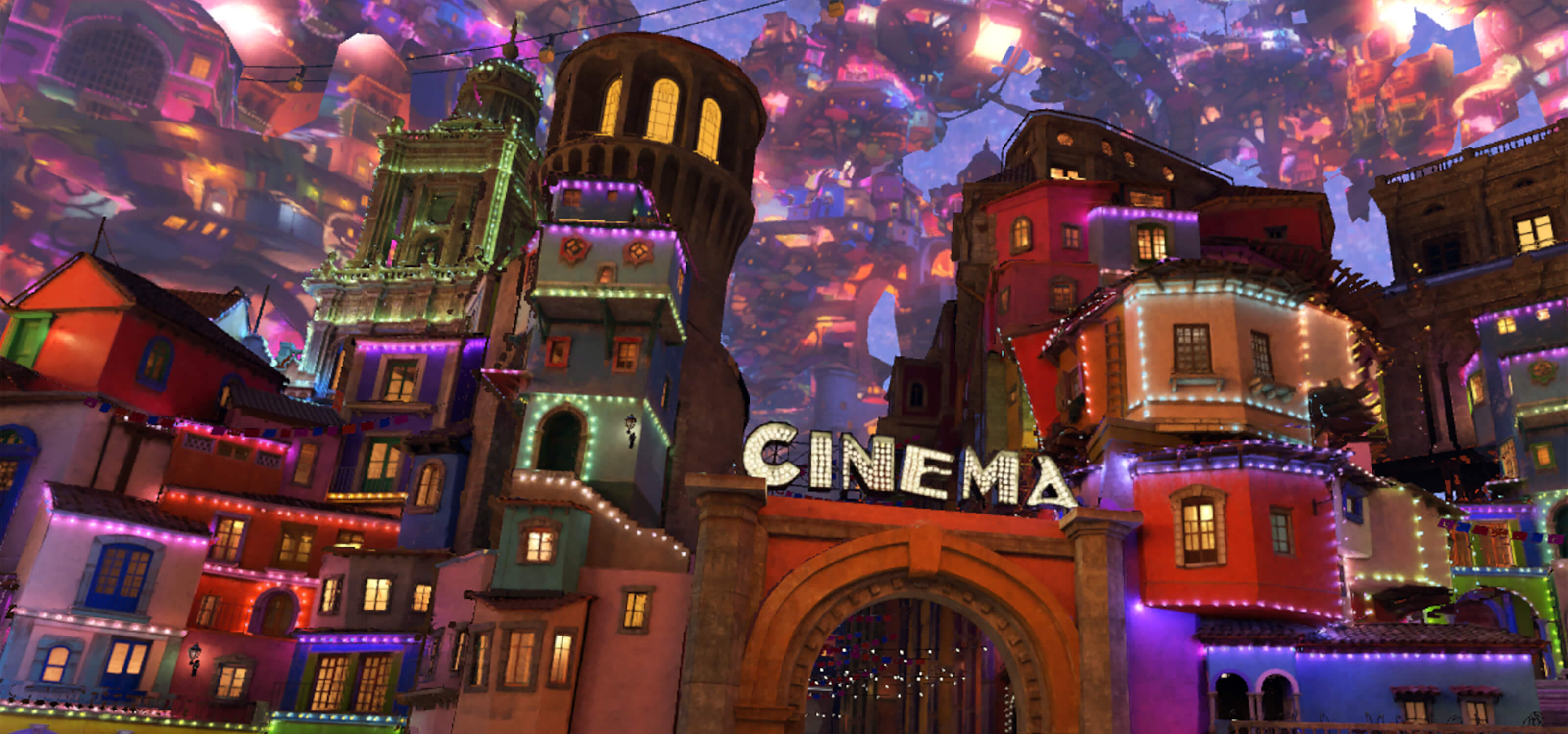The Land of the Dead as depicted in Disney's Coco VR.