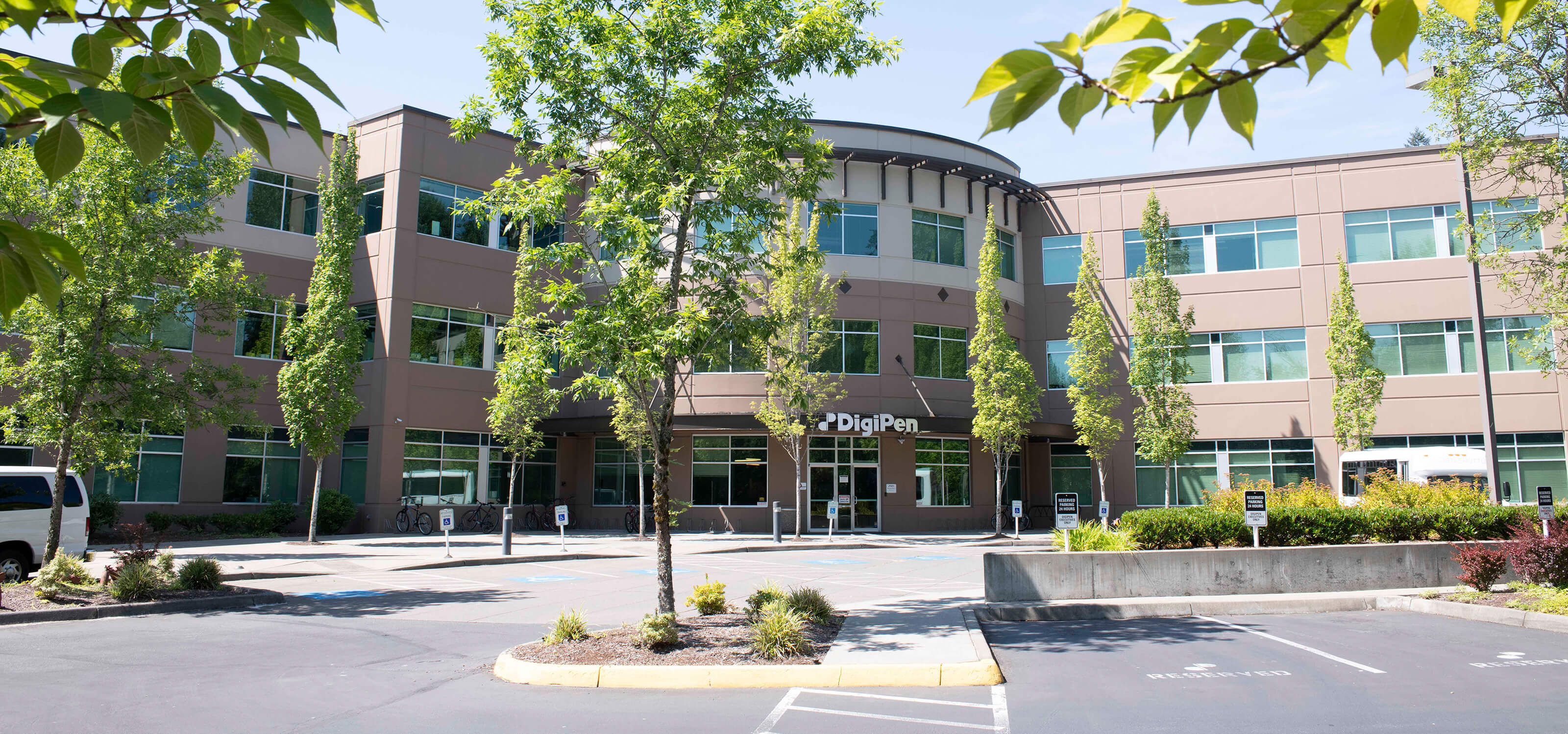 The front entrance of DigiPen's Redmond, WA campus