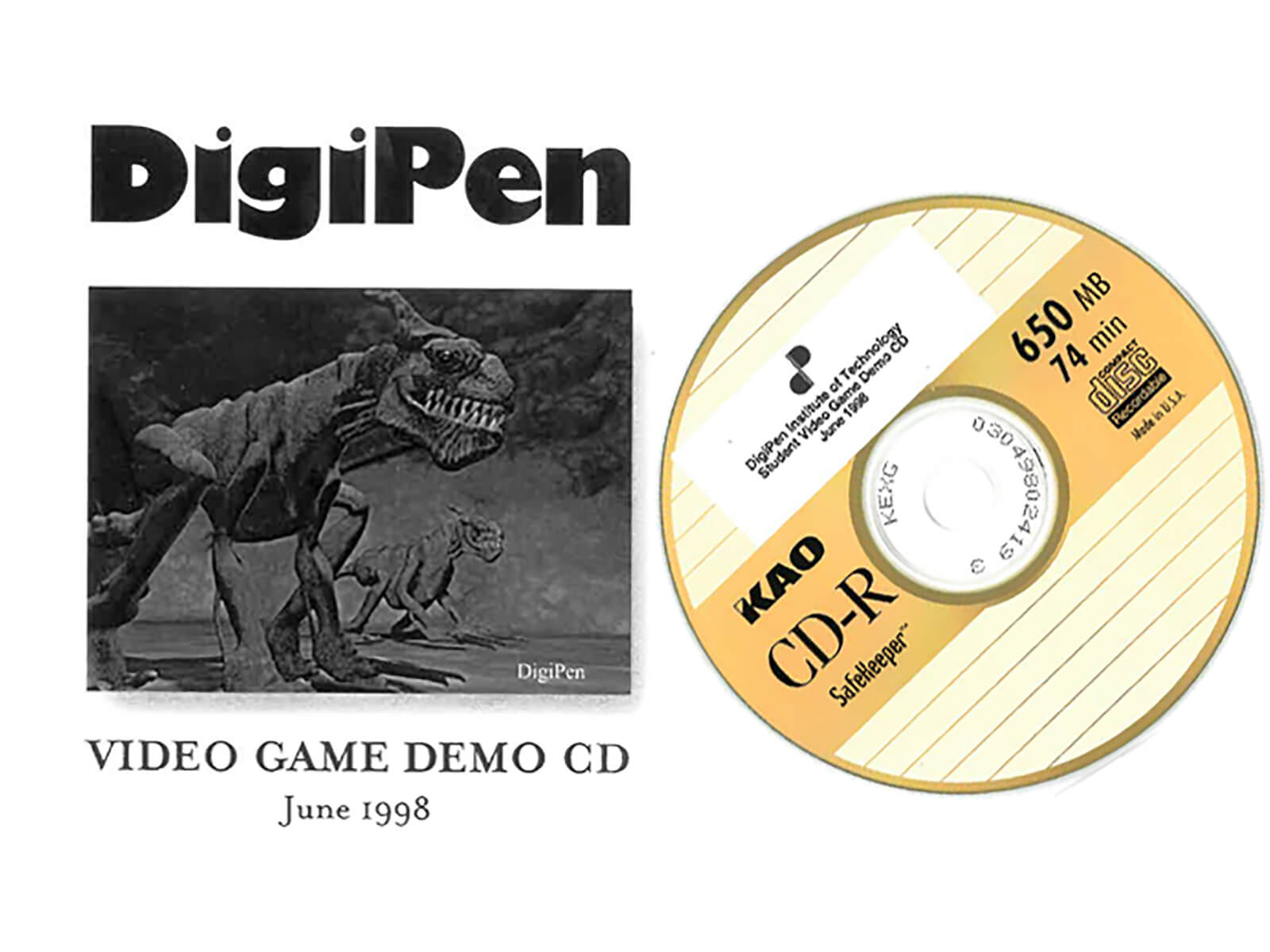 A picture of the 1998 DigiPen student video game demo CD.