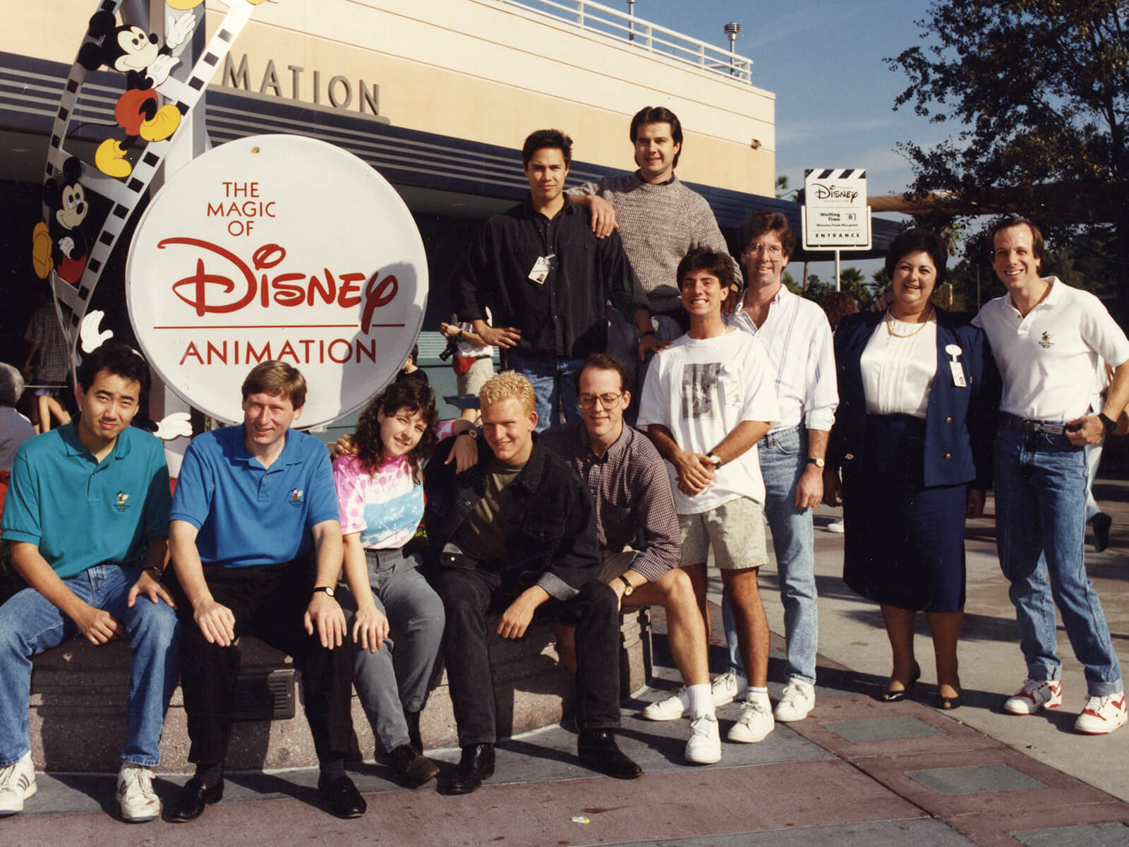 Group photo of Disney animation interns featuring DigiPen professor Jazno Francoeur