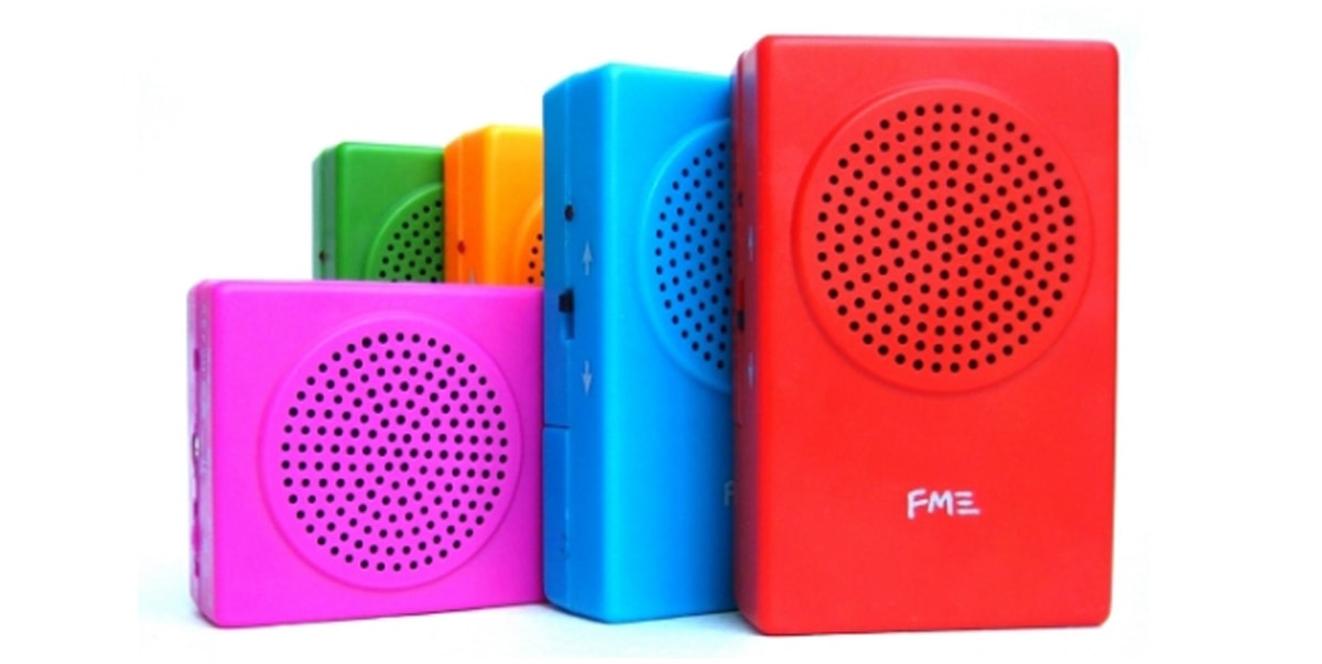 The Buddha Machine loop player looks like a small radio and comes in many bright colors