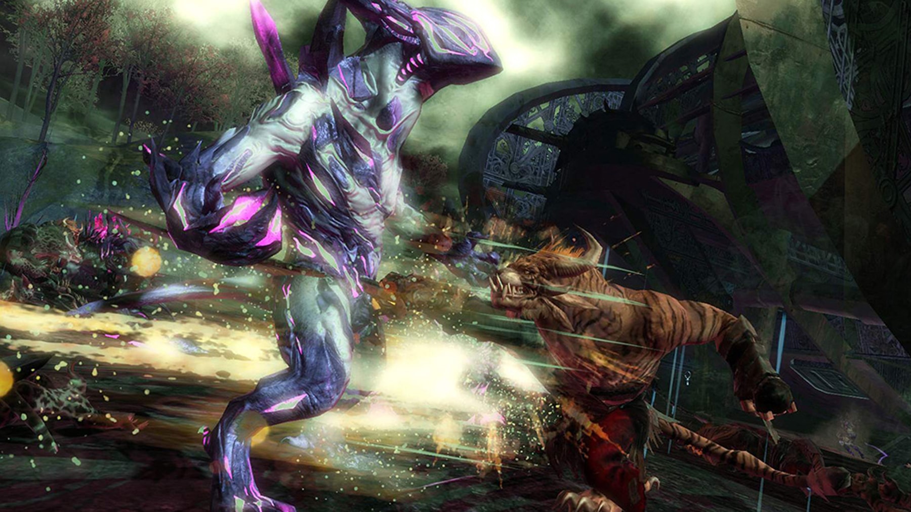 Illustration of characters fighting in Guild Wars 2