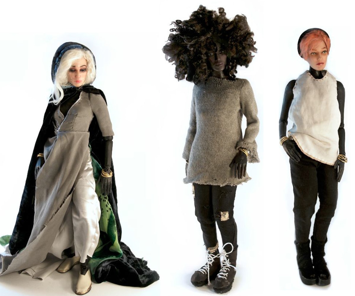 Isabel's action figures are dramatically swathed in layers of natural fabric
