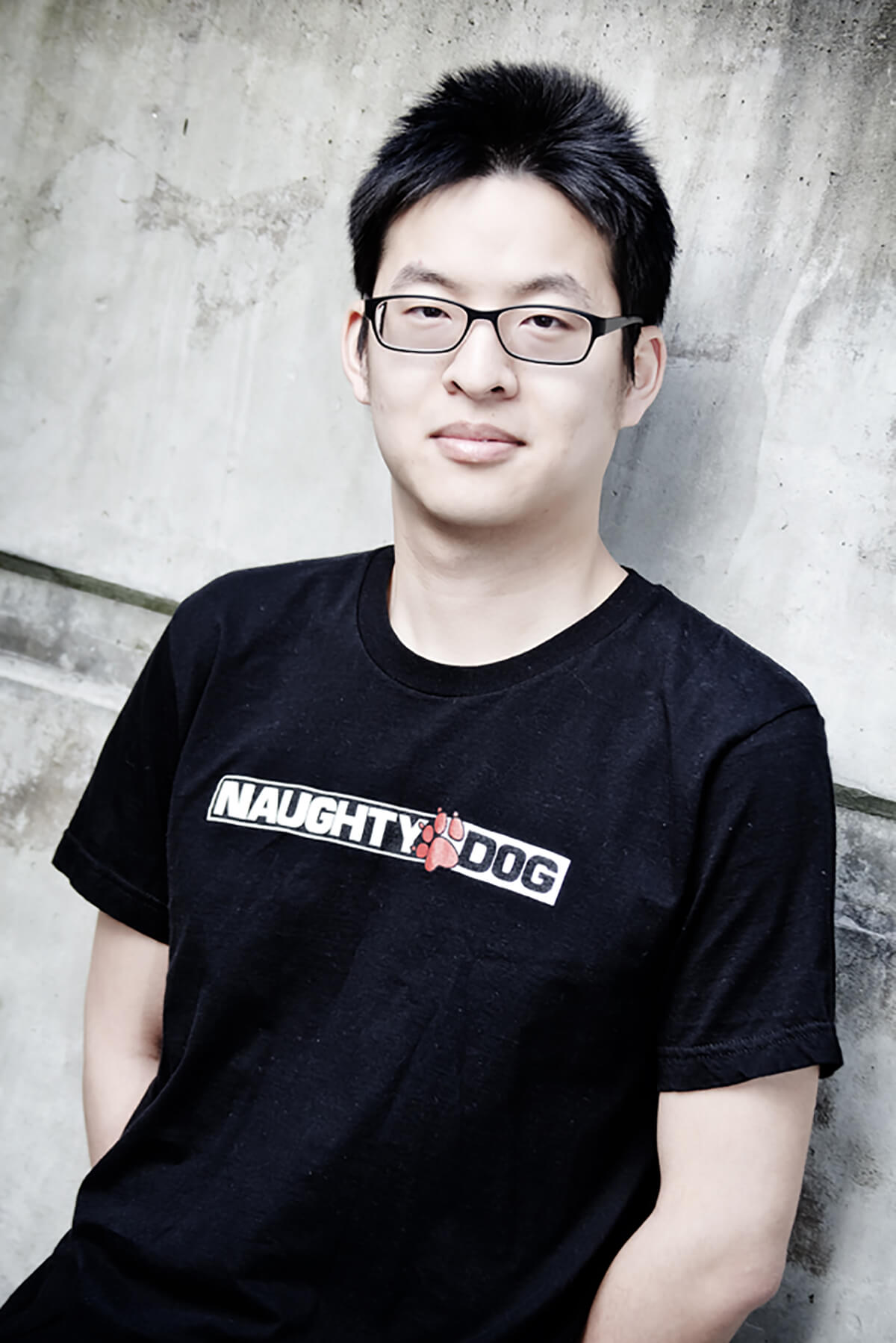 Ming-Lun Allen Chou in a Naughty Dog t-shirt