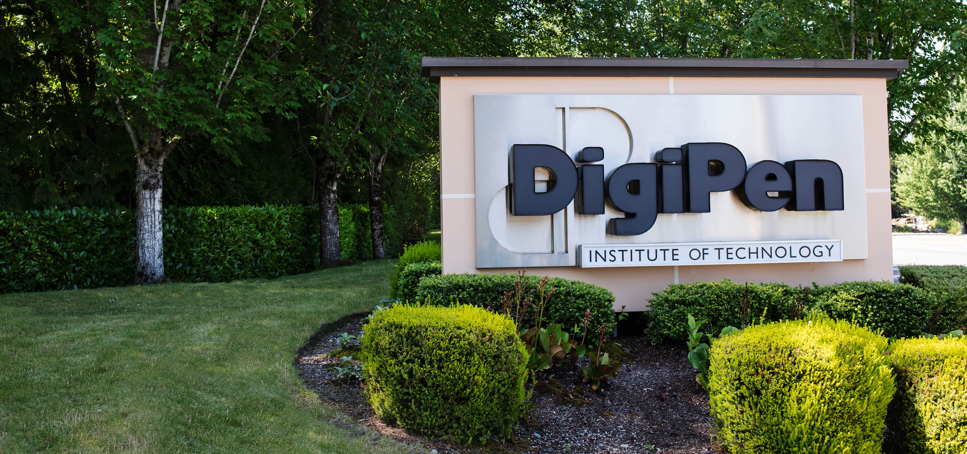 Picture of the DigiPen sign on Willows Road in Redmond