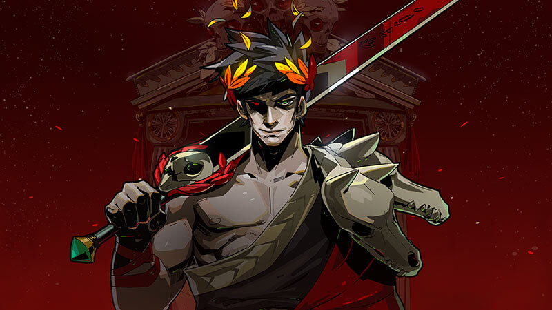 Art depicting Zagreus, the hero from the game Hades, holding a sword.