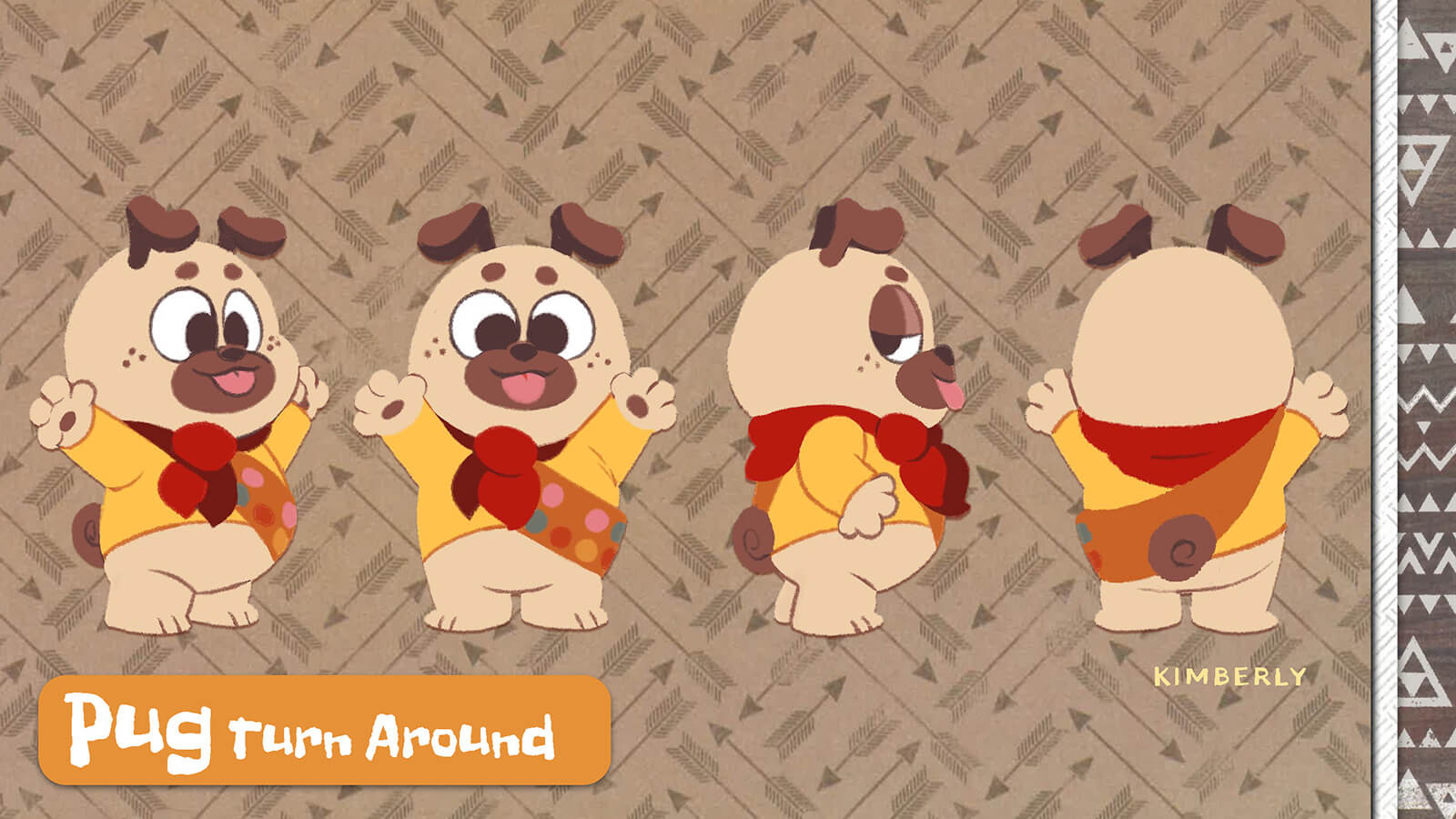 Turnaround of the character Pug.