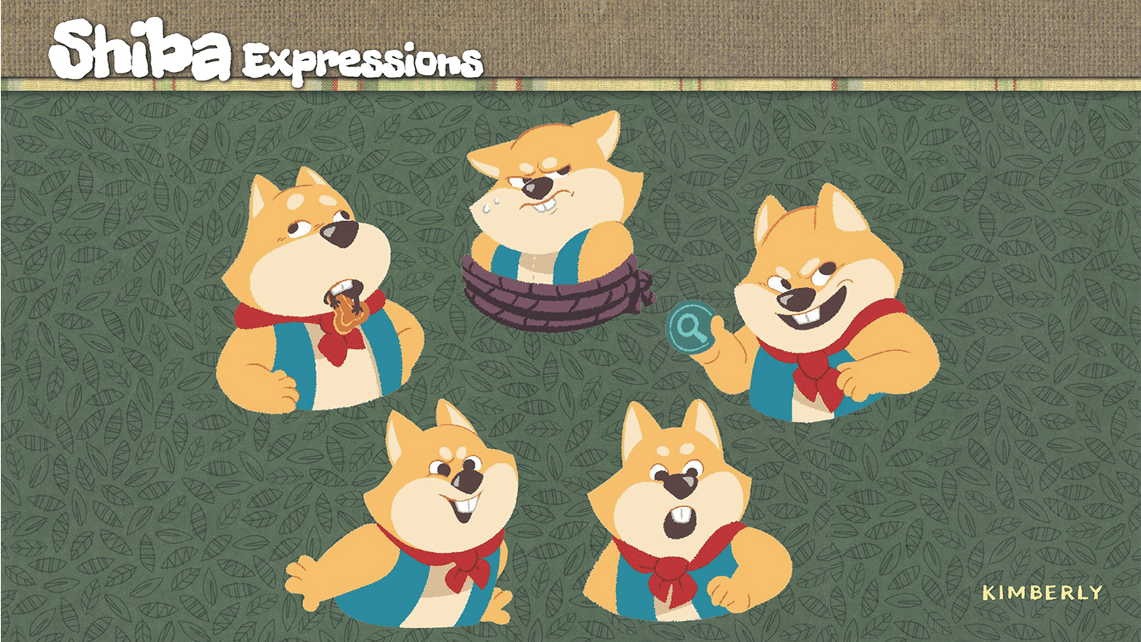 Facial expressions of the character Shiba.