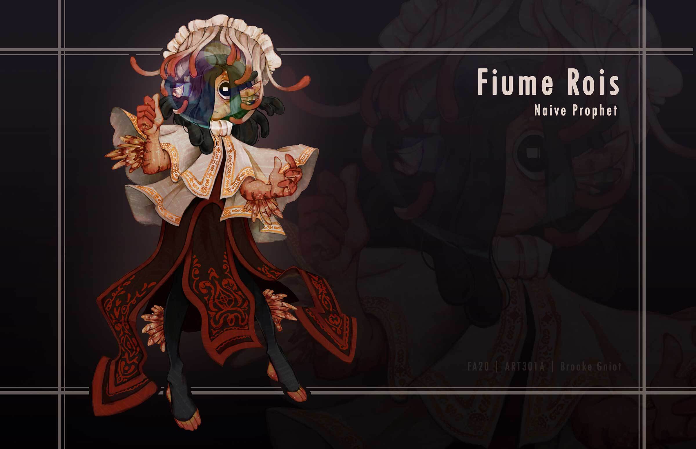 Character art of the prophet character Fiume Rois.