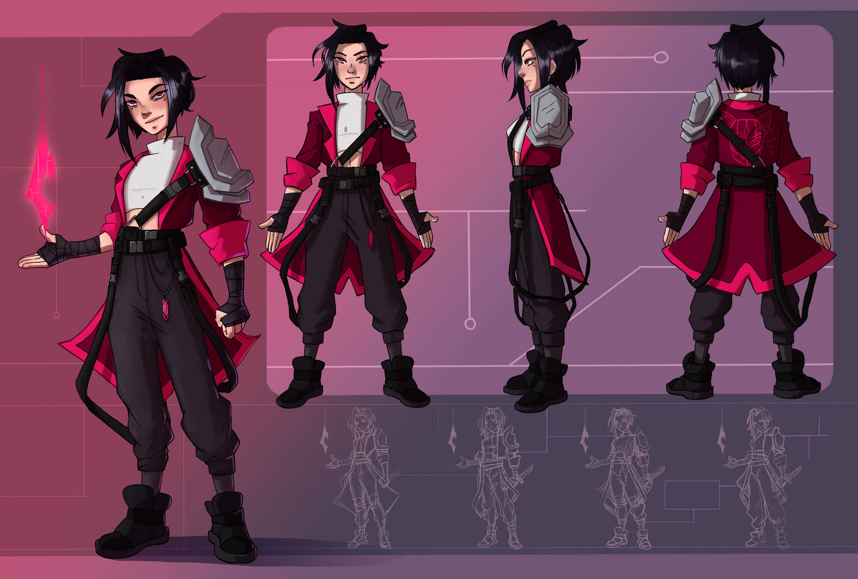 Character concept art of a human with magical abilities.