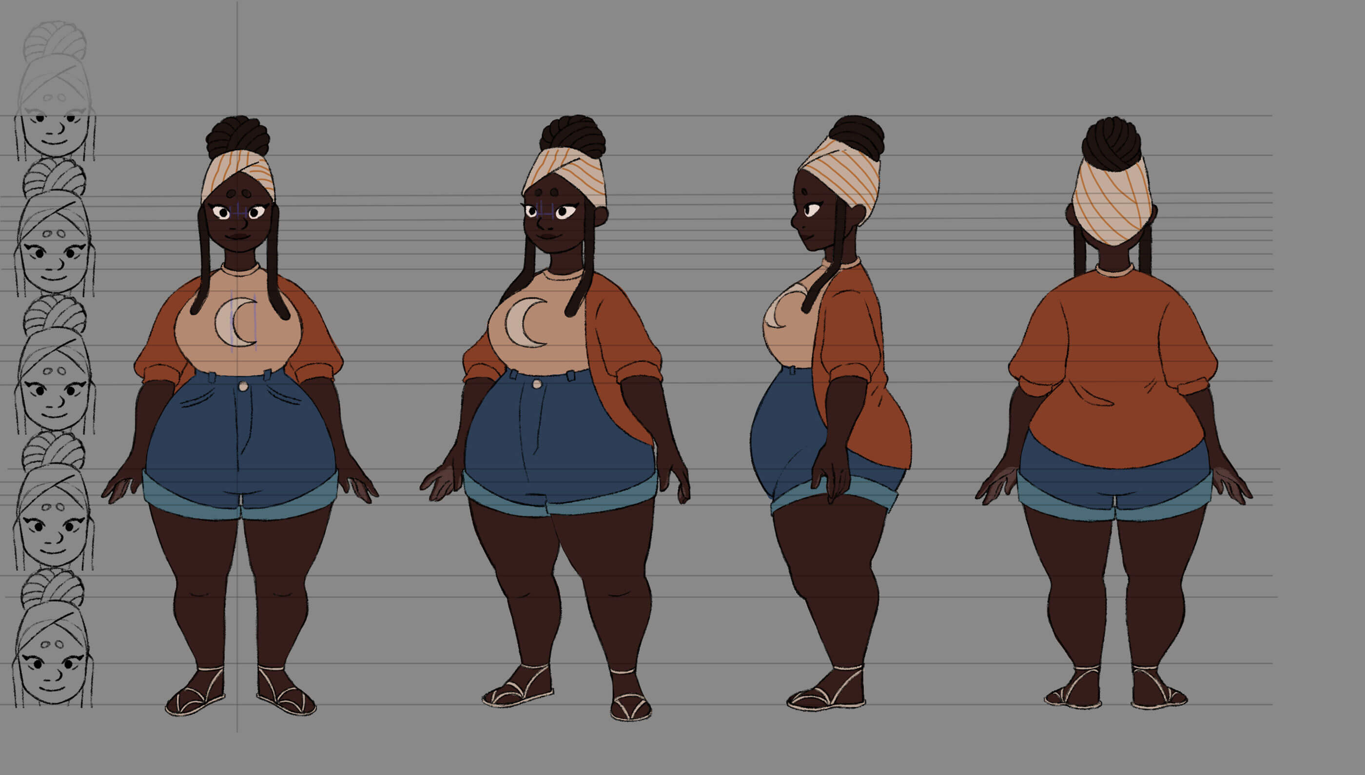 Character concept of a young woman.