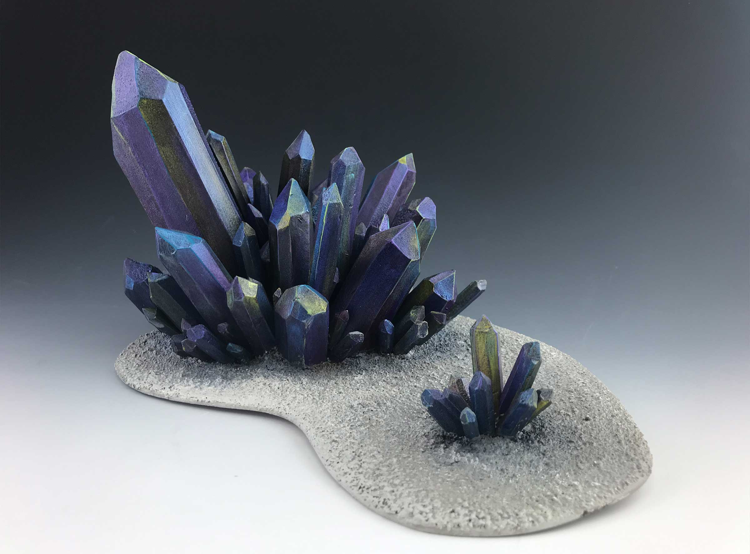 A model of a formation of blue crystals.