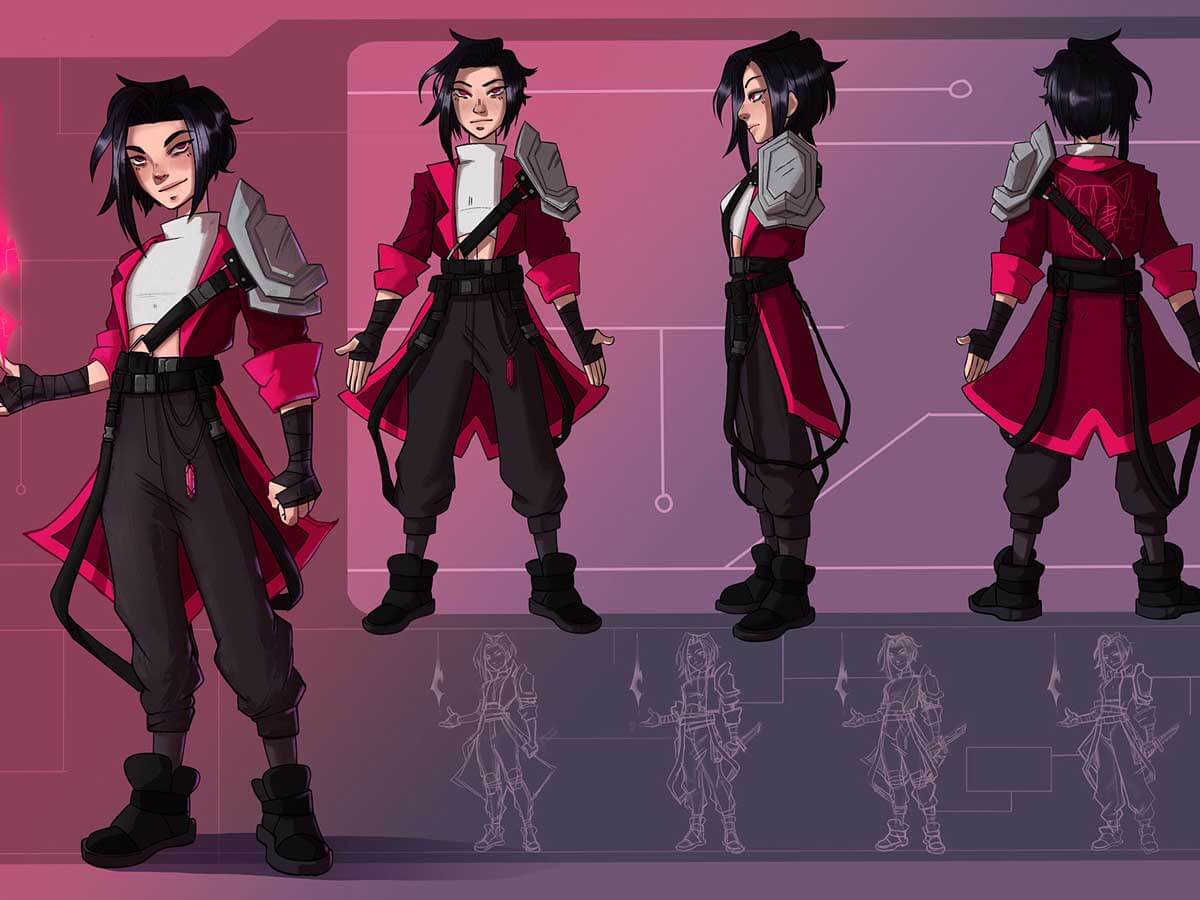 Character concept art of a human with magical abilities.