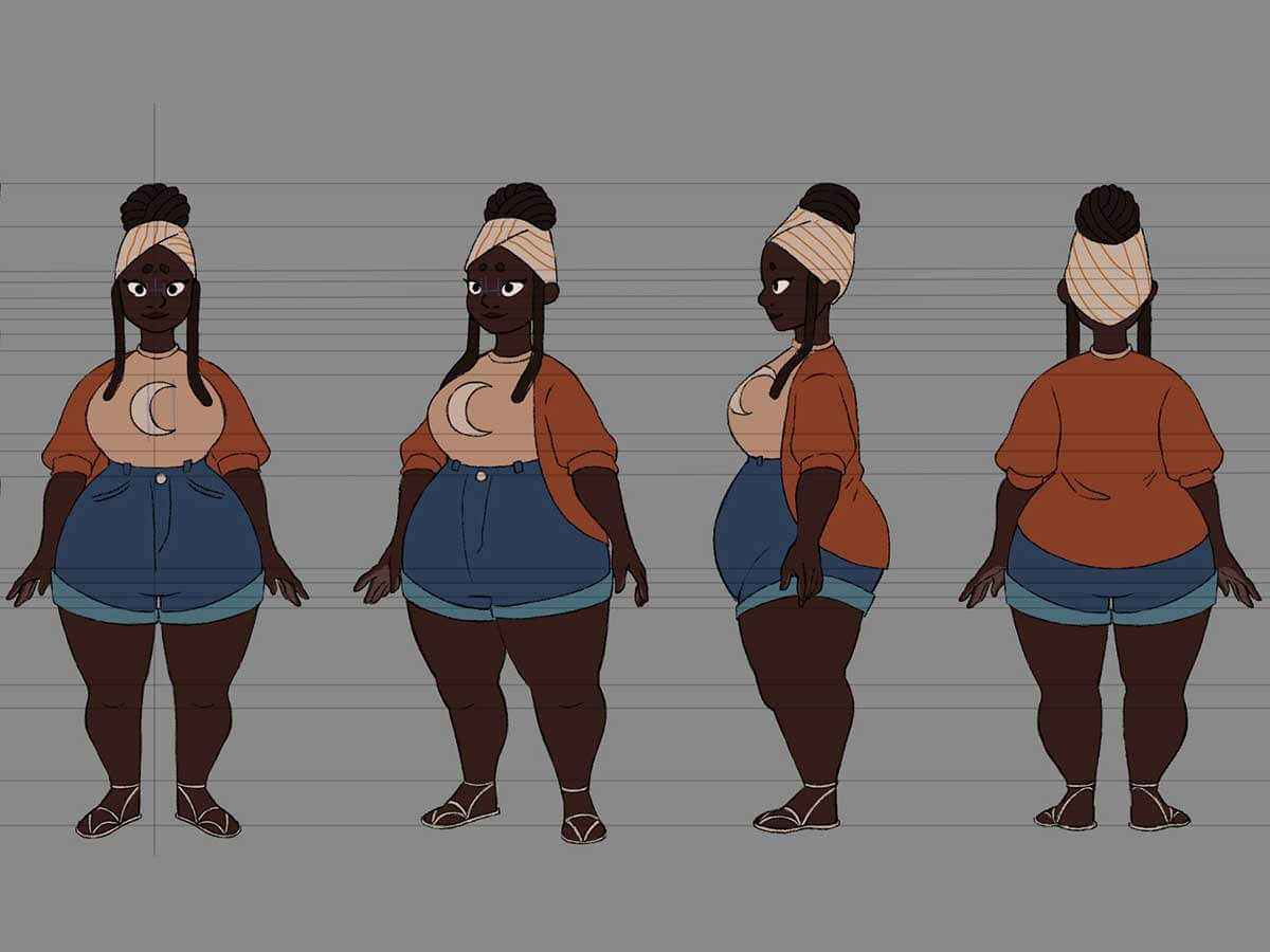 Character concept of a young woman.