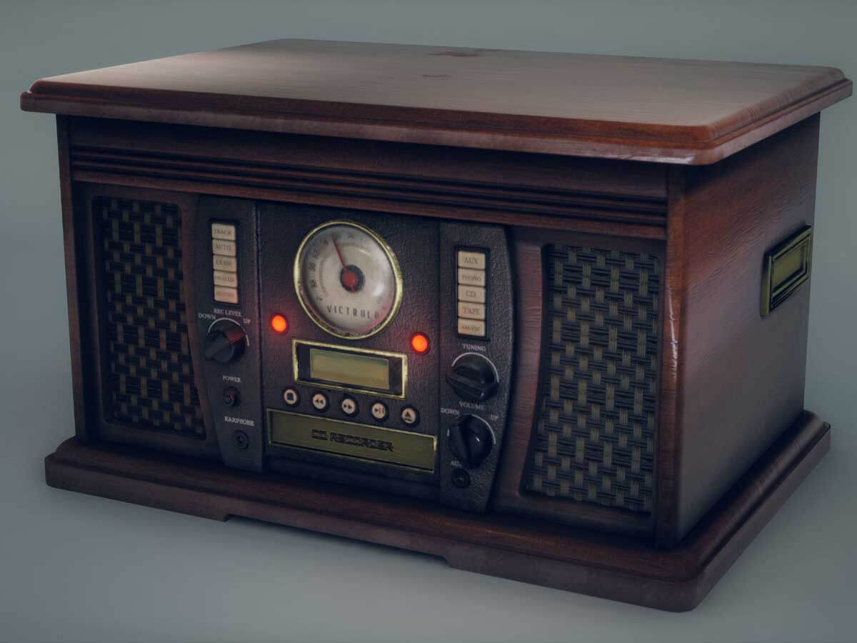 3D model of an old radio.