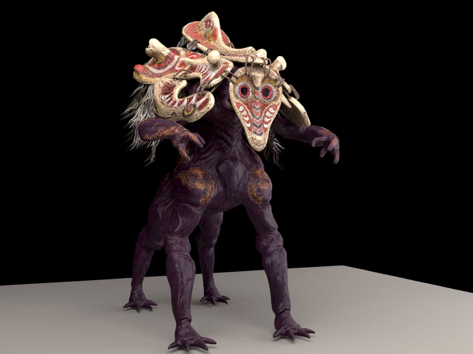 Monster covered in decorated bone masks