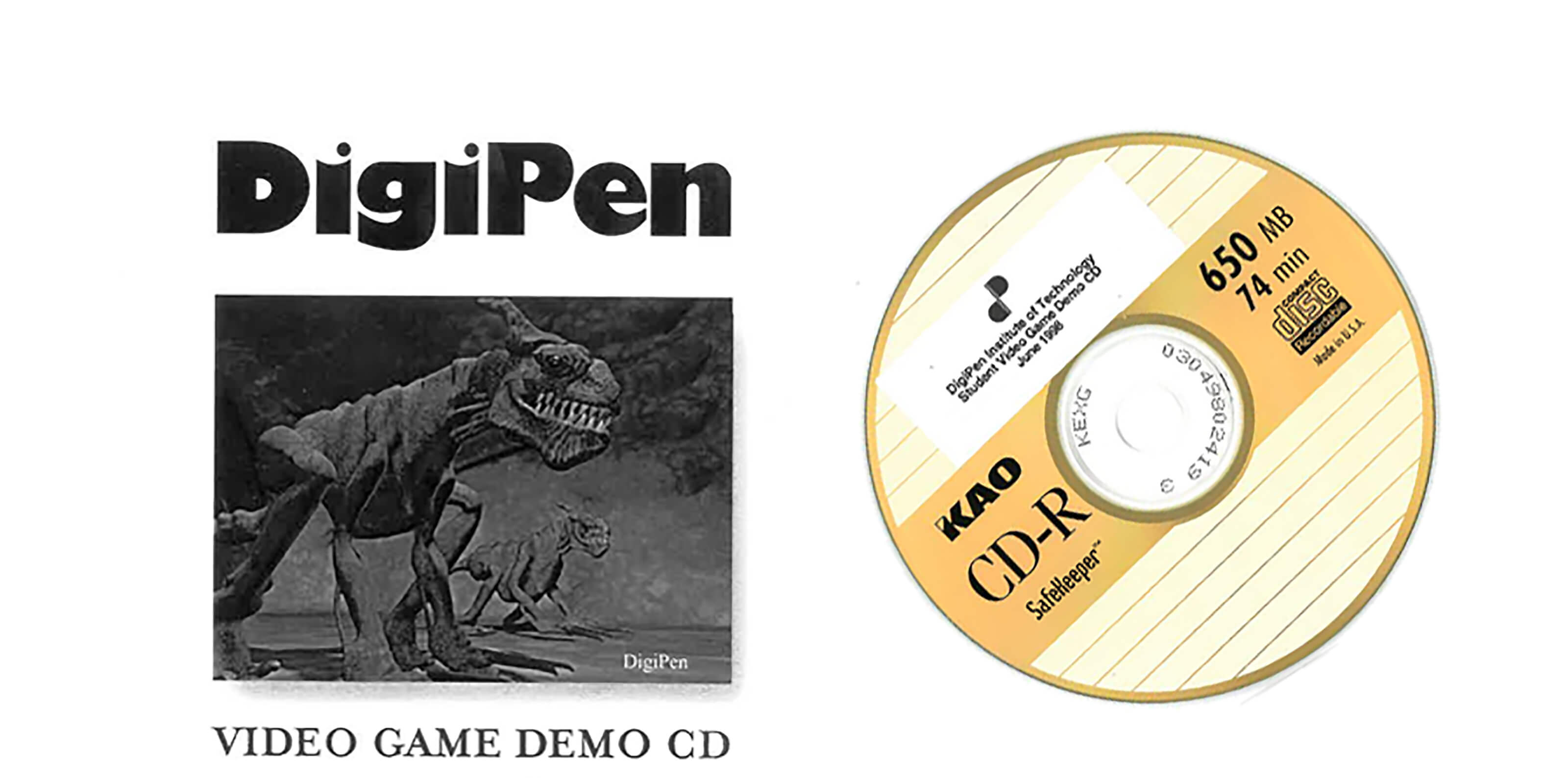 A picture of the 1998 DigiPen student video game demo CD.