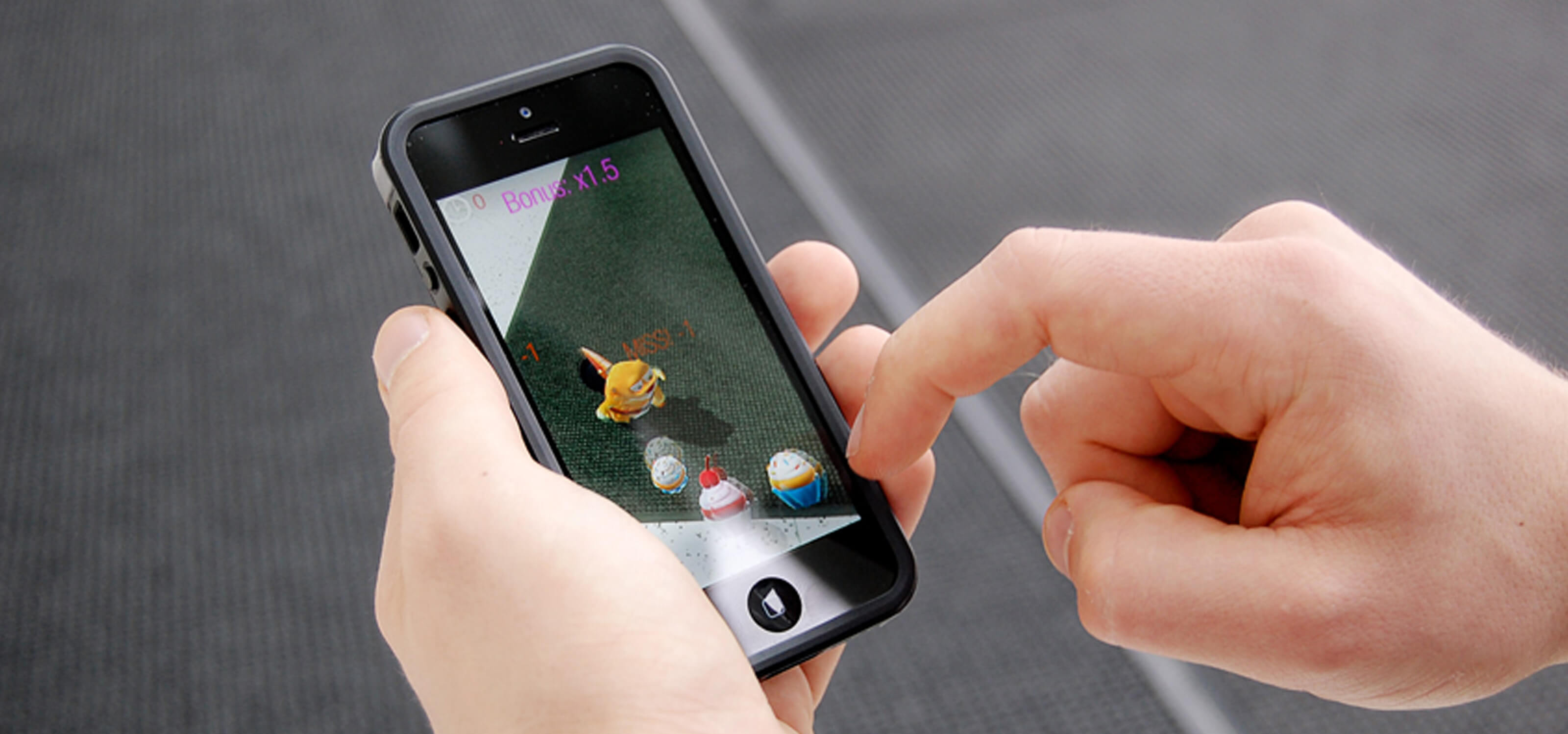 DigiPen alumnus Patrick Martin controlling the Sphero robotic ball with his iPhone