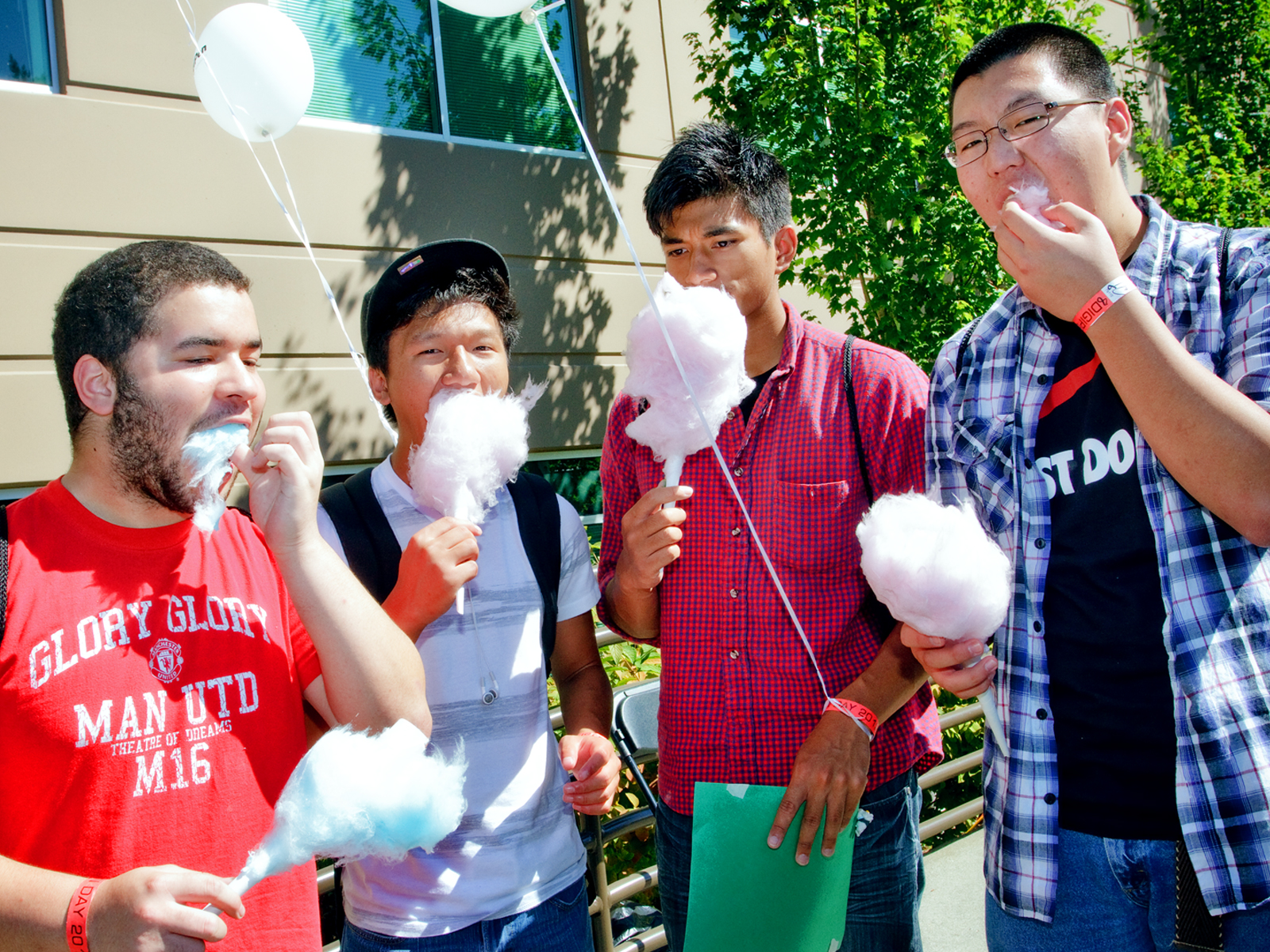 DigiPen Day attendees scarfing down cotton candy