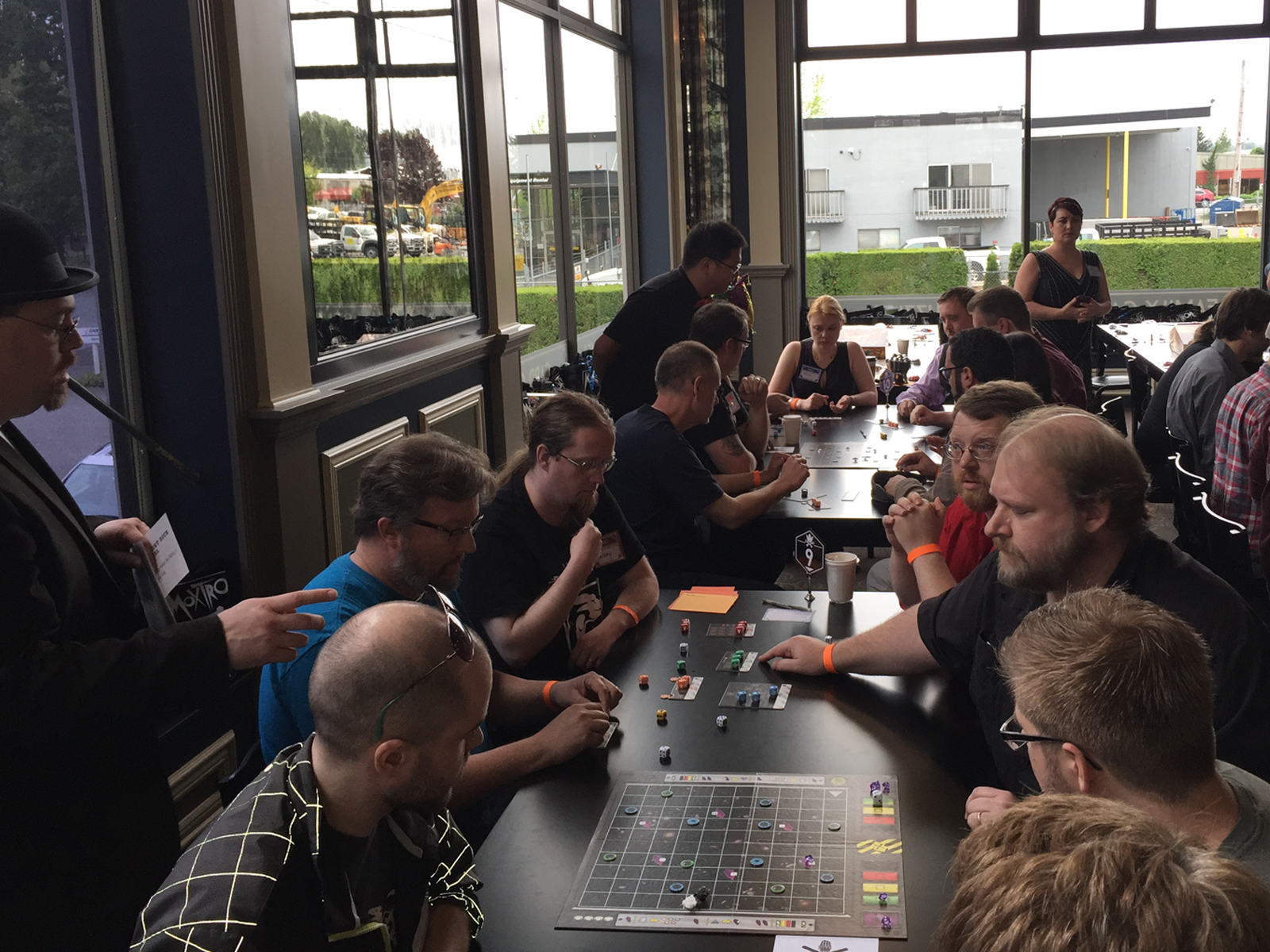 Assorted DigiPen faculty playing a board game