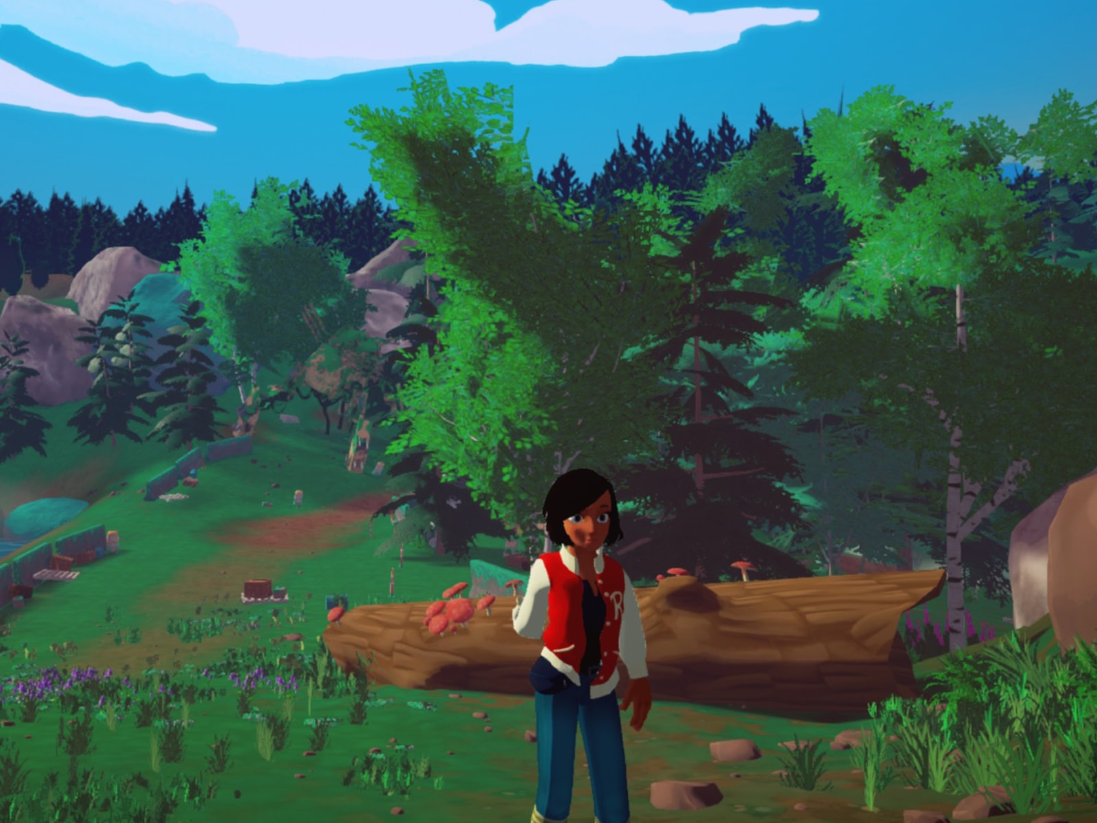 Elegy's main character, Robin, standing on a hill in the forest
