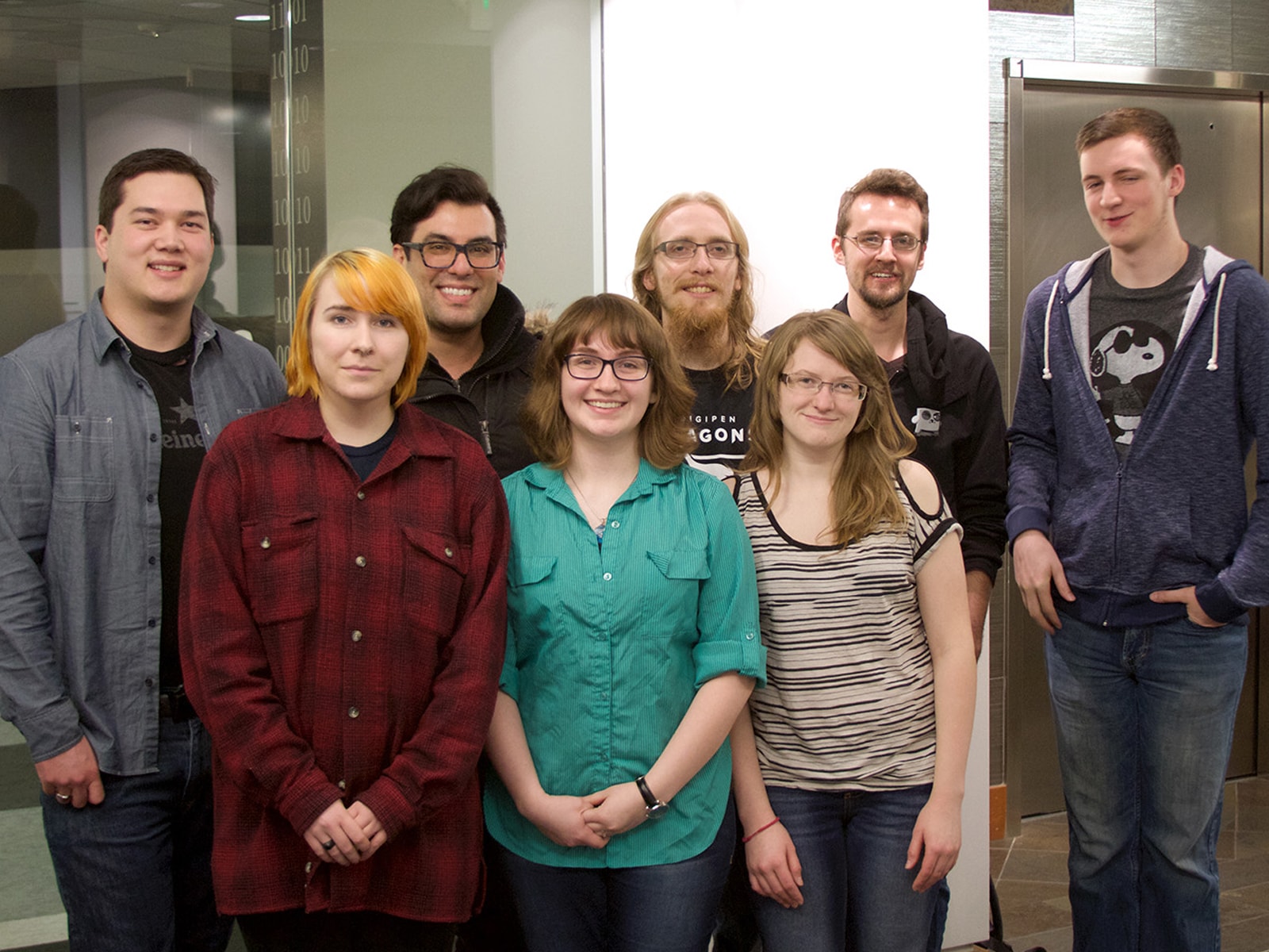 Team Overboard members from left to right: Charles Barrier, CJ Jackson, Eric Delgado, Kali Wakley, Bryan Willy, Heather Parsons, Josh Louderback, and Grey Davenport.