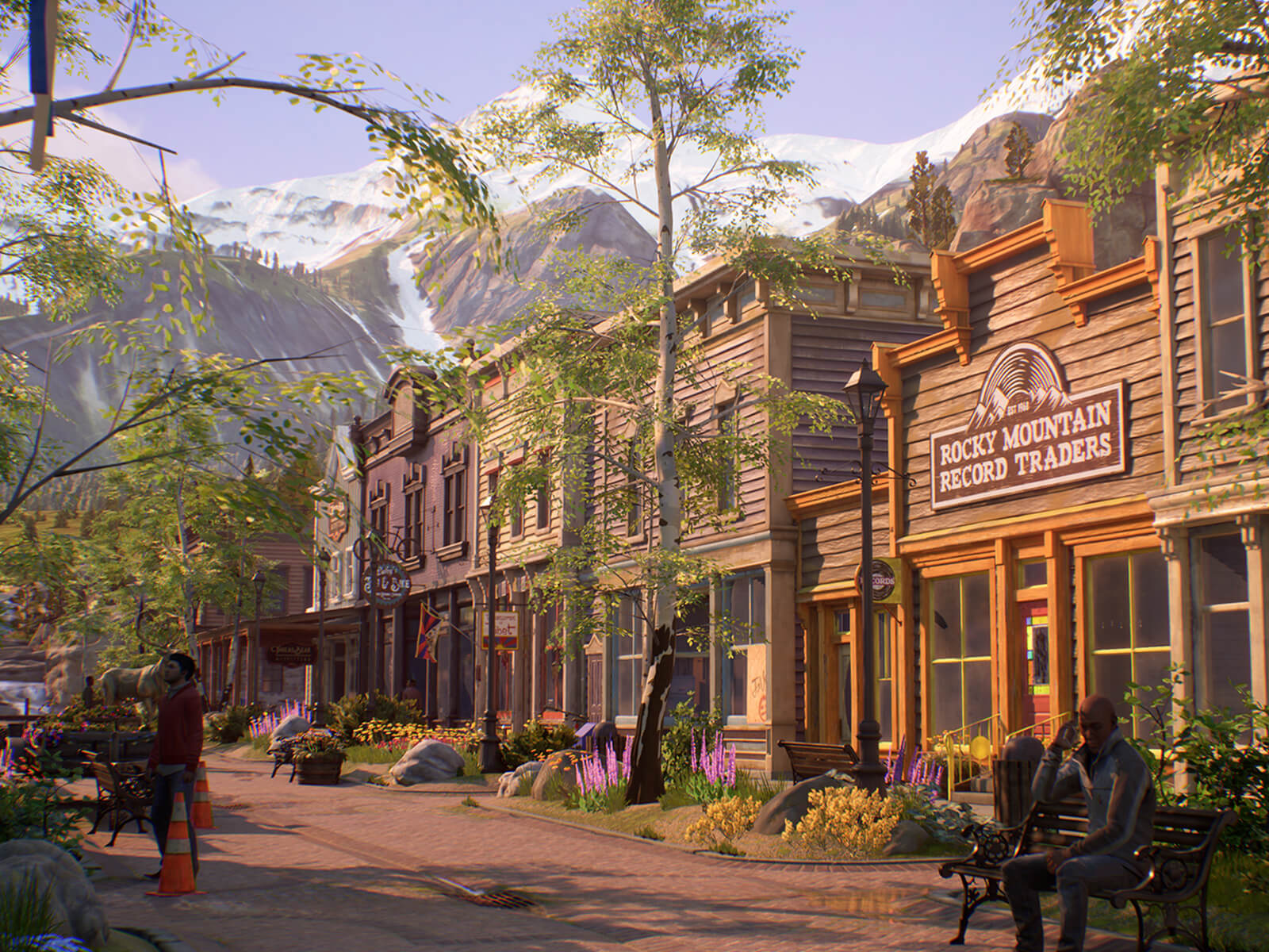 Main Street in Haven Springs, Colorado, the fictional setting of Life Is Strange: True Colors.