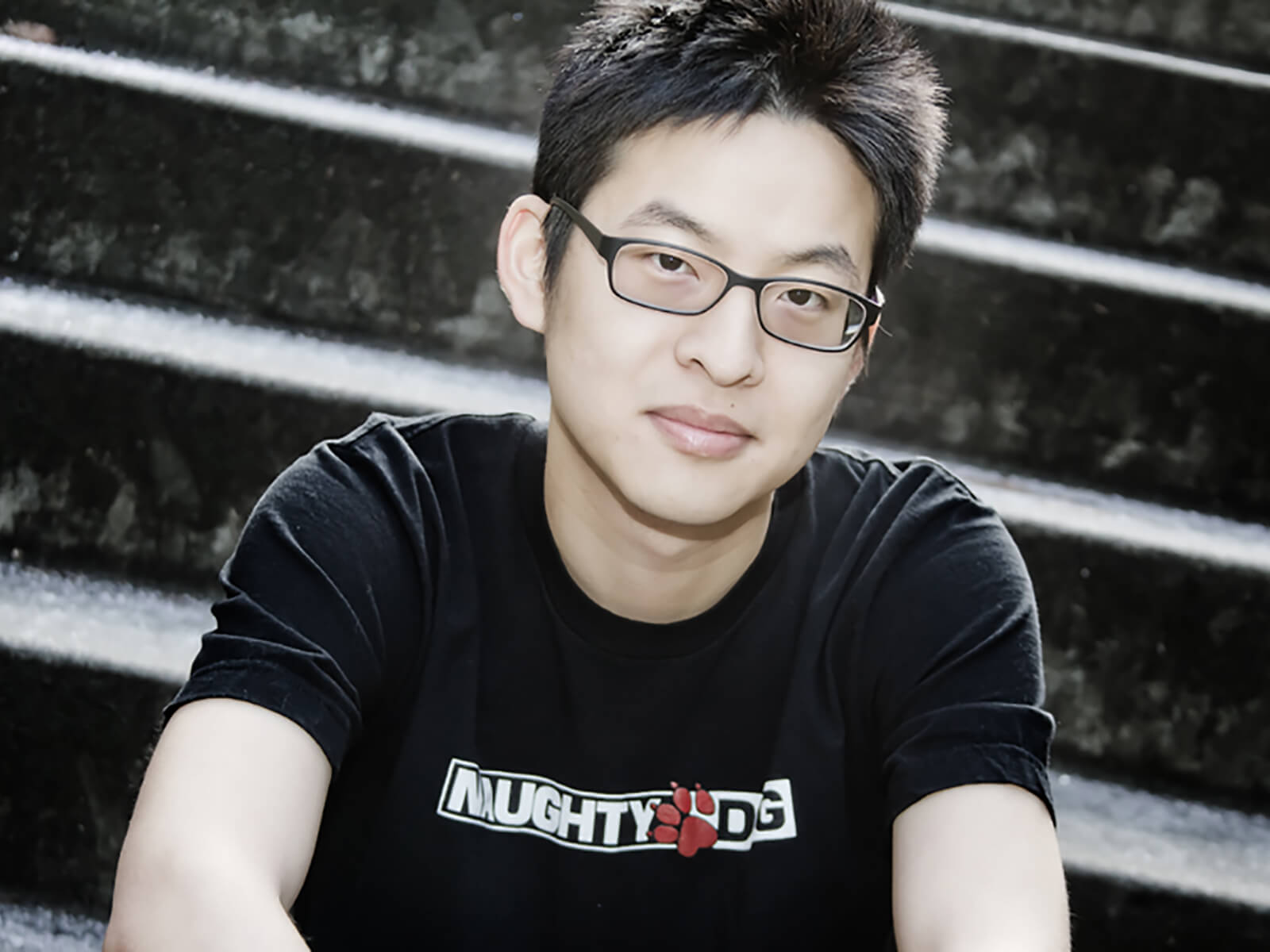 Ming-Lun "Allen" Chou in a Naughty Dog t-shirt