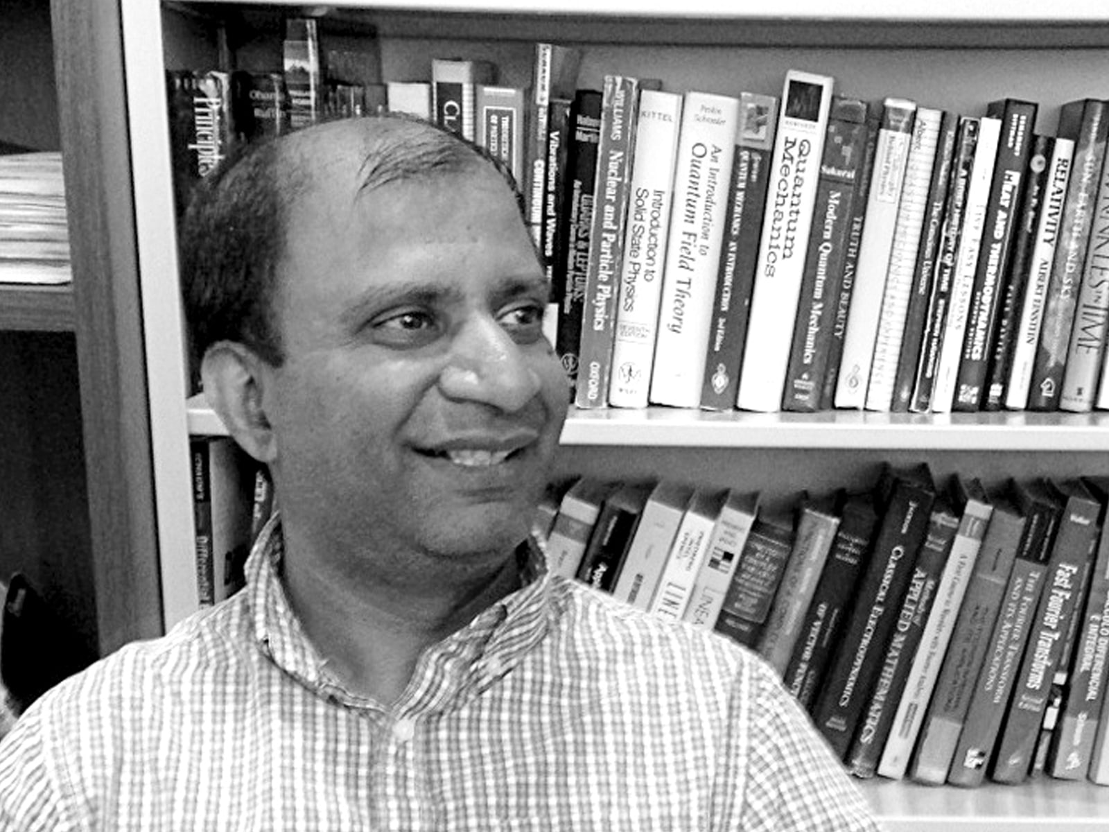 DigiPen computer science professor Pushpak Karnick in the DigiPen library