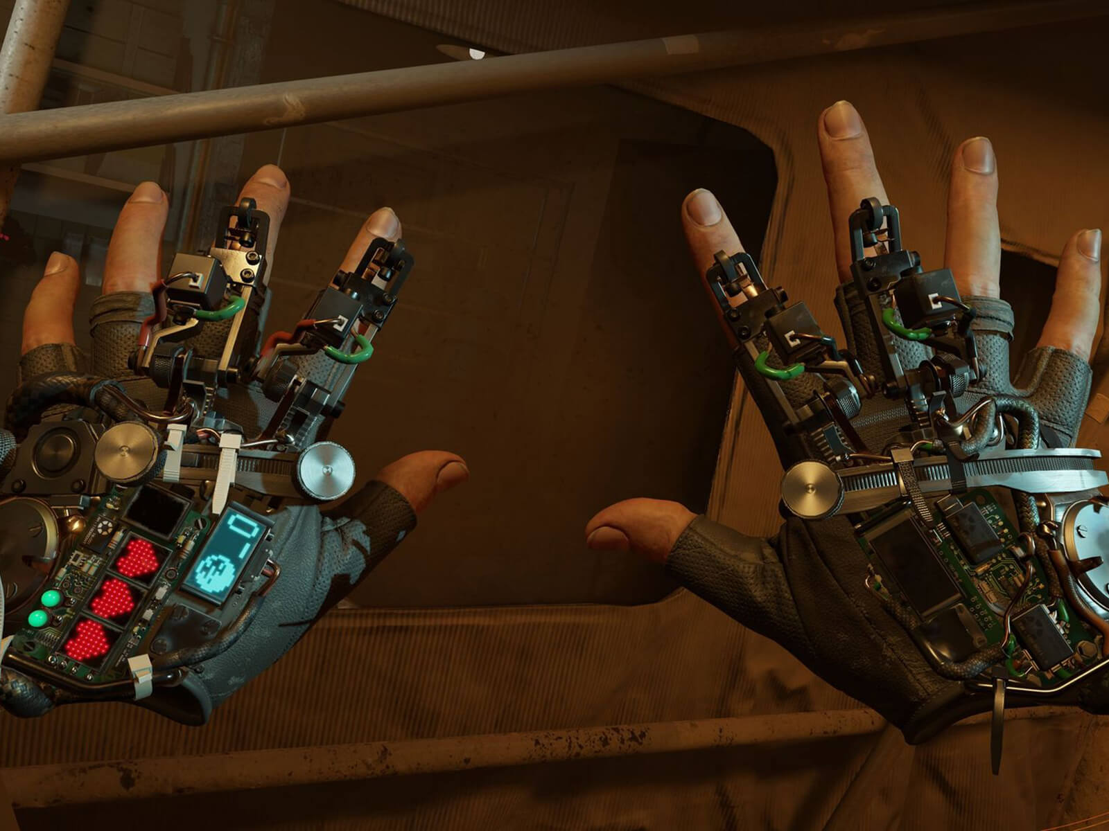 Half-Life: Alyx screenshot – close-up view of the ‘gravity gloves’ device