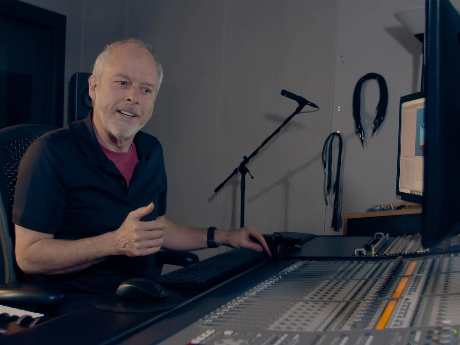 Lawrence Schwedler behind the sound board