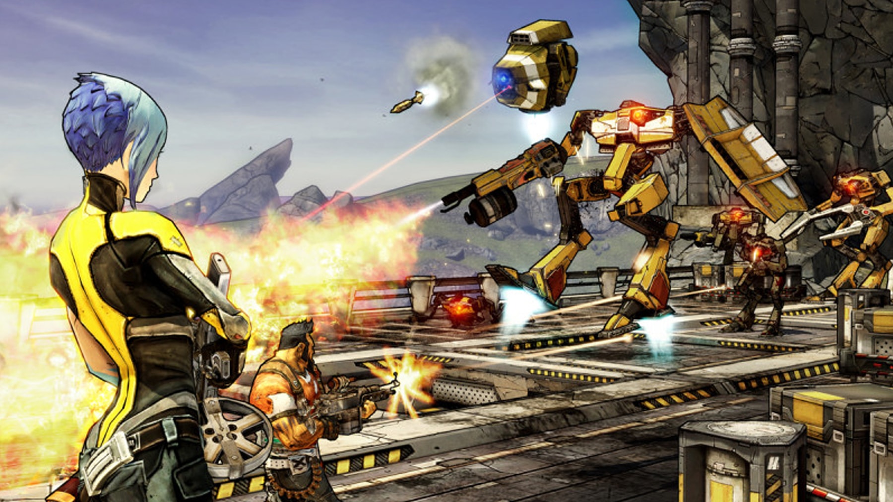 Screenshot of a battle in Borderlands 2