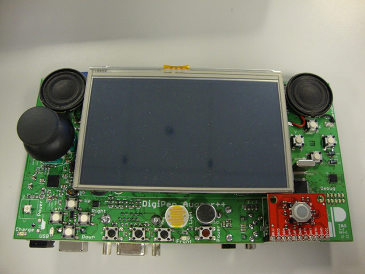 Picture of the Augger, an original handheld gaming device DigiPen alumnus Chris Clark helped design and build