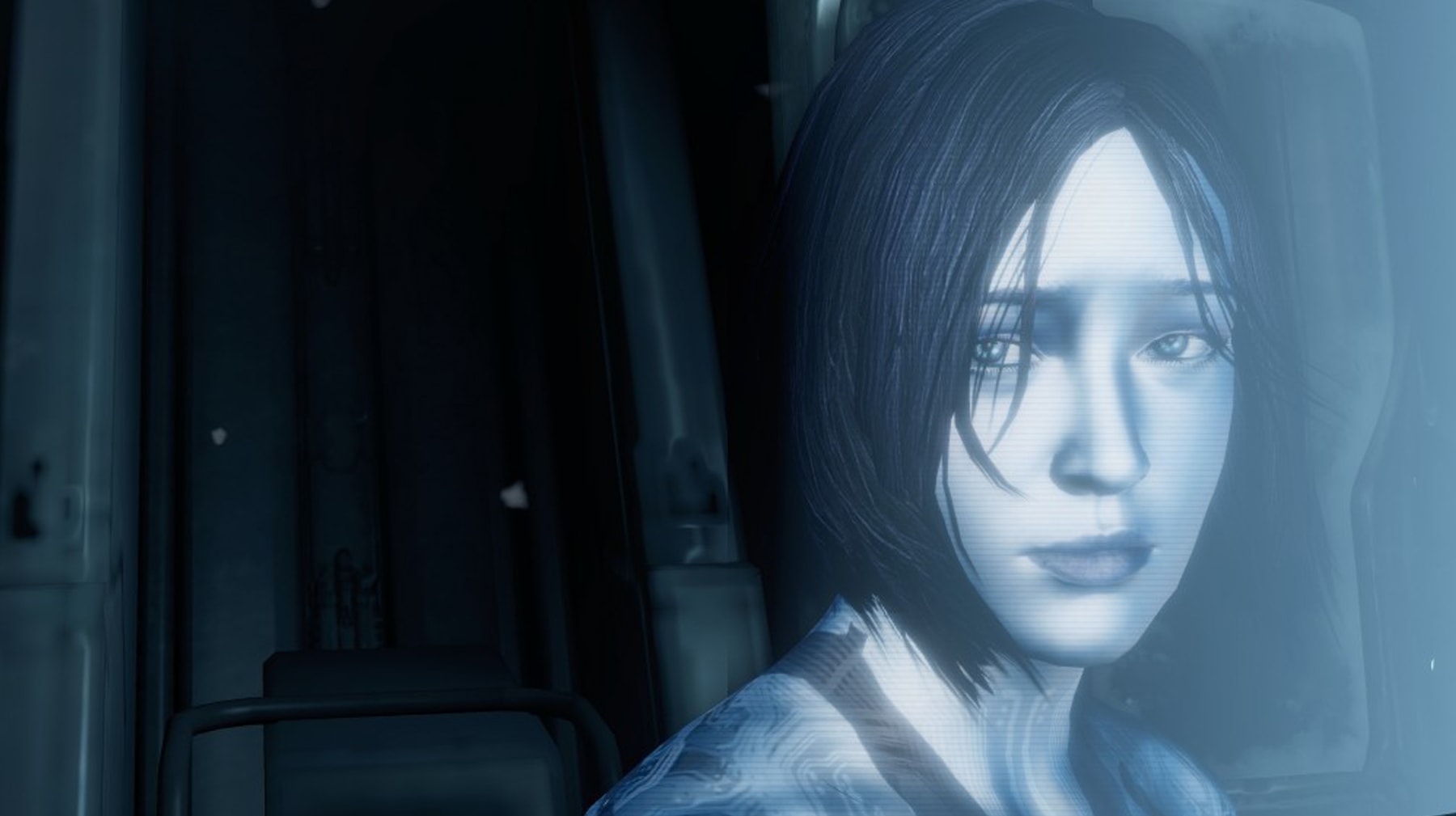 Close-up of Halo 4 A.I. hologram character Cortana