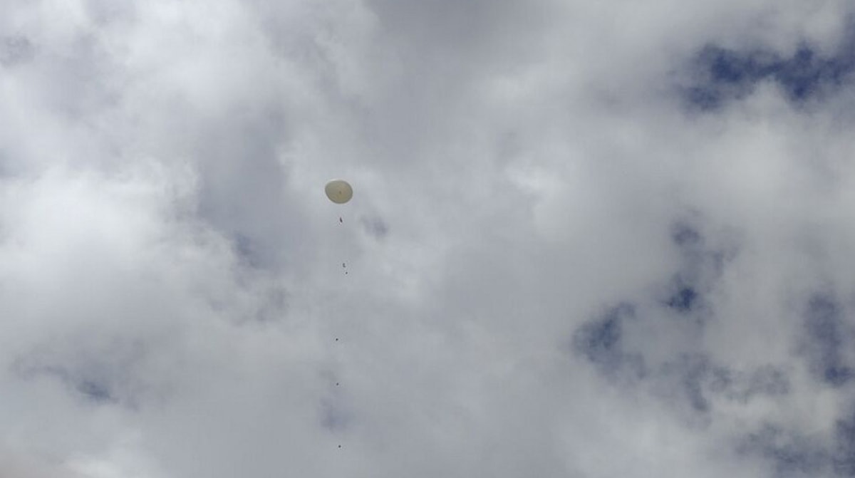 The high-altitude balloon floating up in the sky