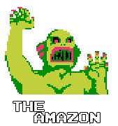 The 8-bit character art for The Amazon from Pro Wrestling.