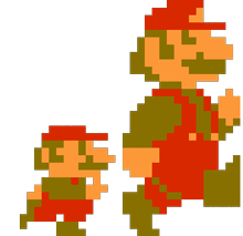 The walk animation for the original big and little Mario design.