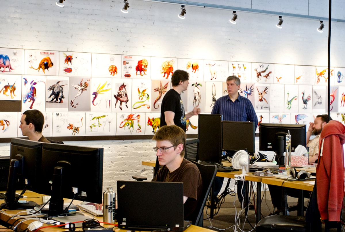 Photo of the open-plan Undead Labs office