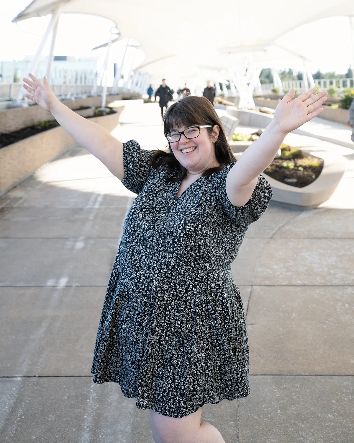Pamela Wolf poses for a photo on the Microsoft campus.