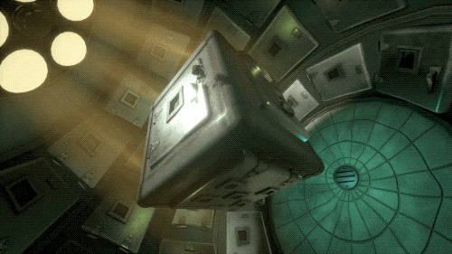 Raz from Psychonauts 2 traverses a floating, rotating cube