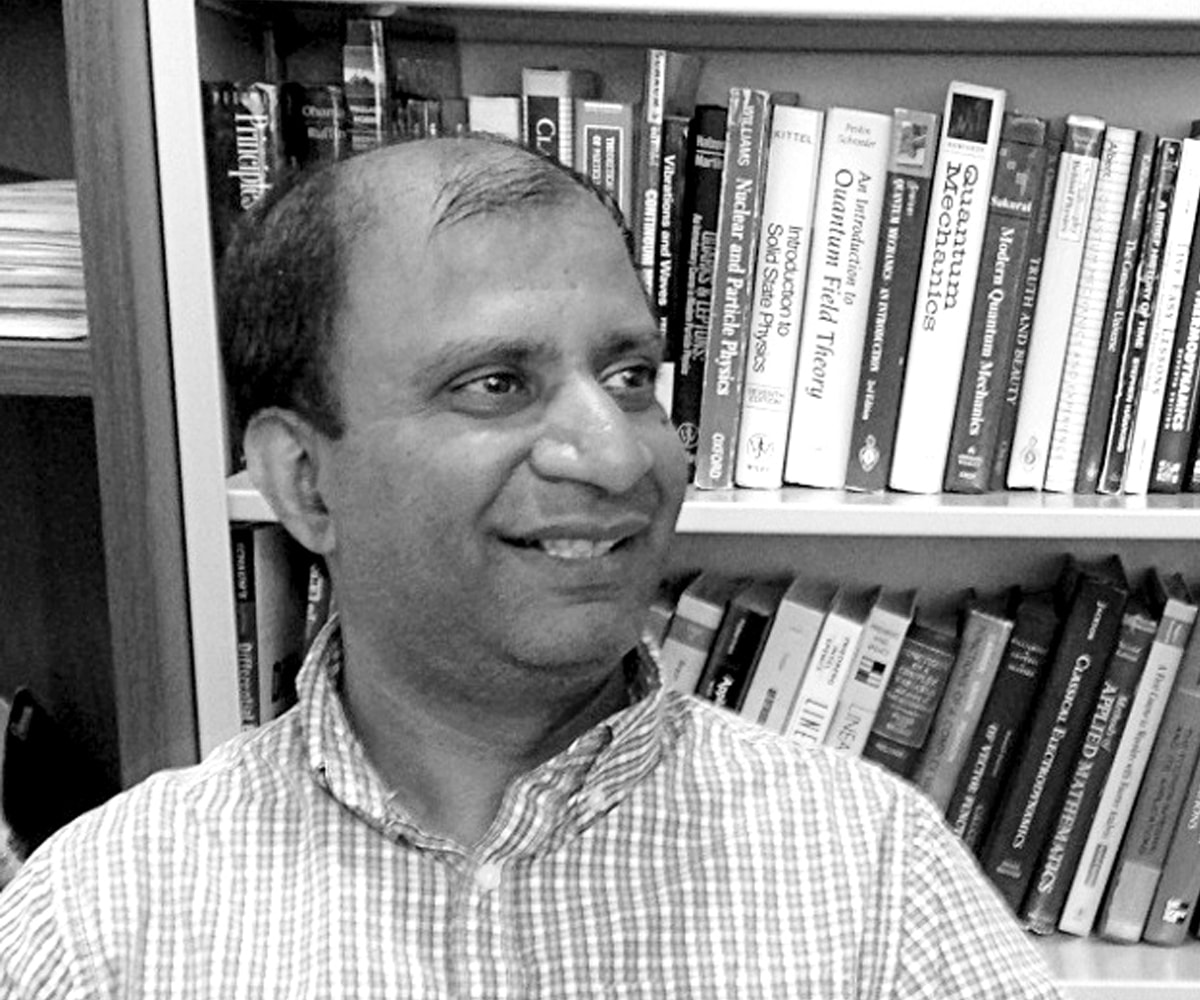 DigiPen computer science professor Pushpak Karnick in the DigiPen library