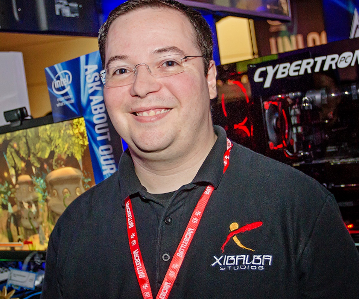 DigiPen alumnus Ricardo Villarreal smiling at PAX 2015 in Seattle, Washington