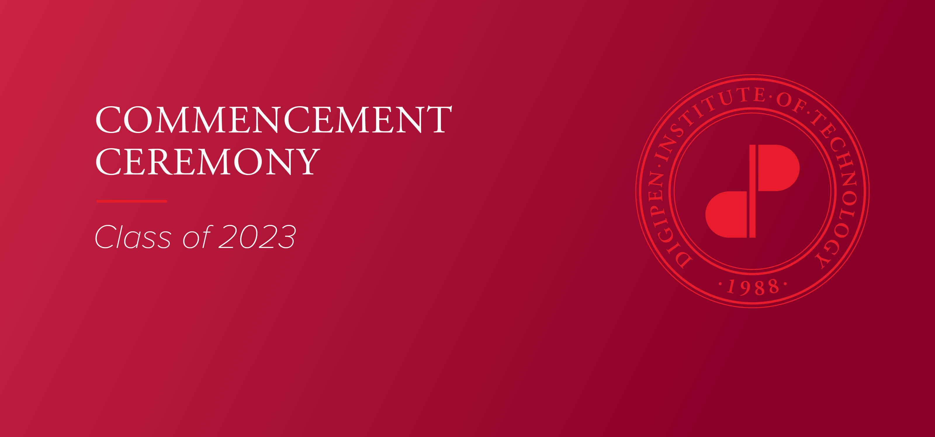 2023 Commencement banner with DigiPen logo