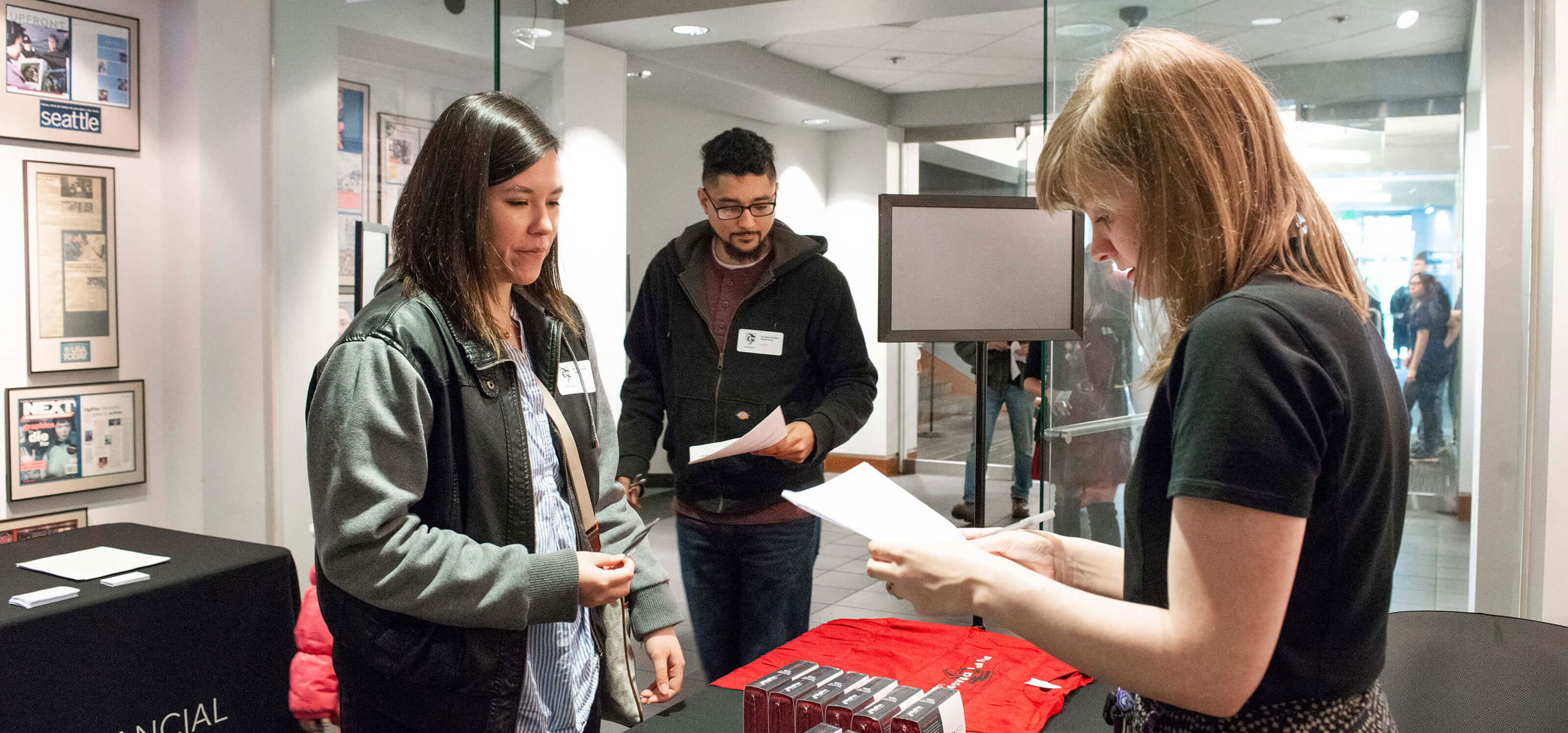 A new DigiPen student checks in at Accepted Student Open House