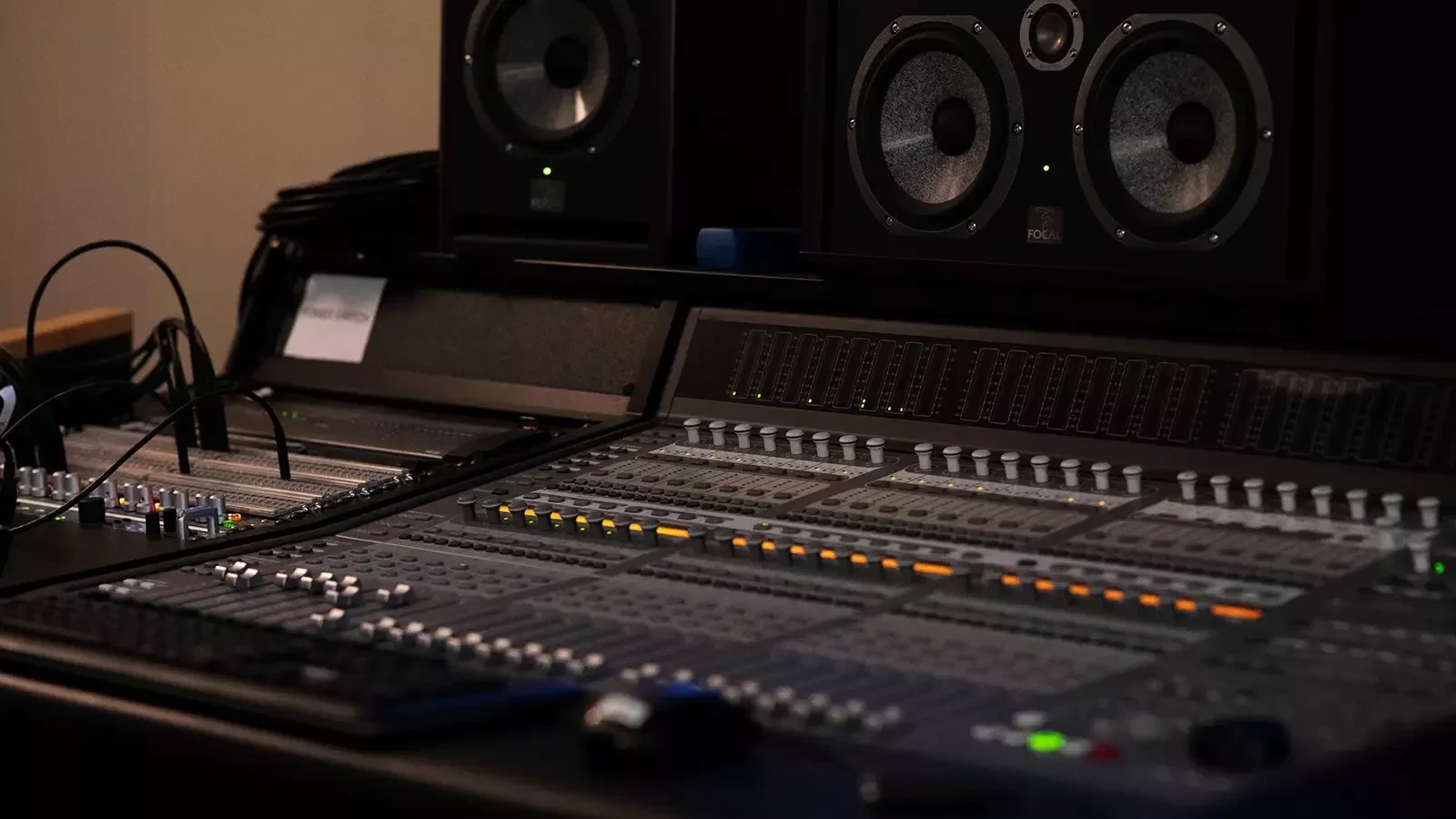 An activated control surface with speakers nearby.