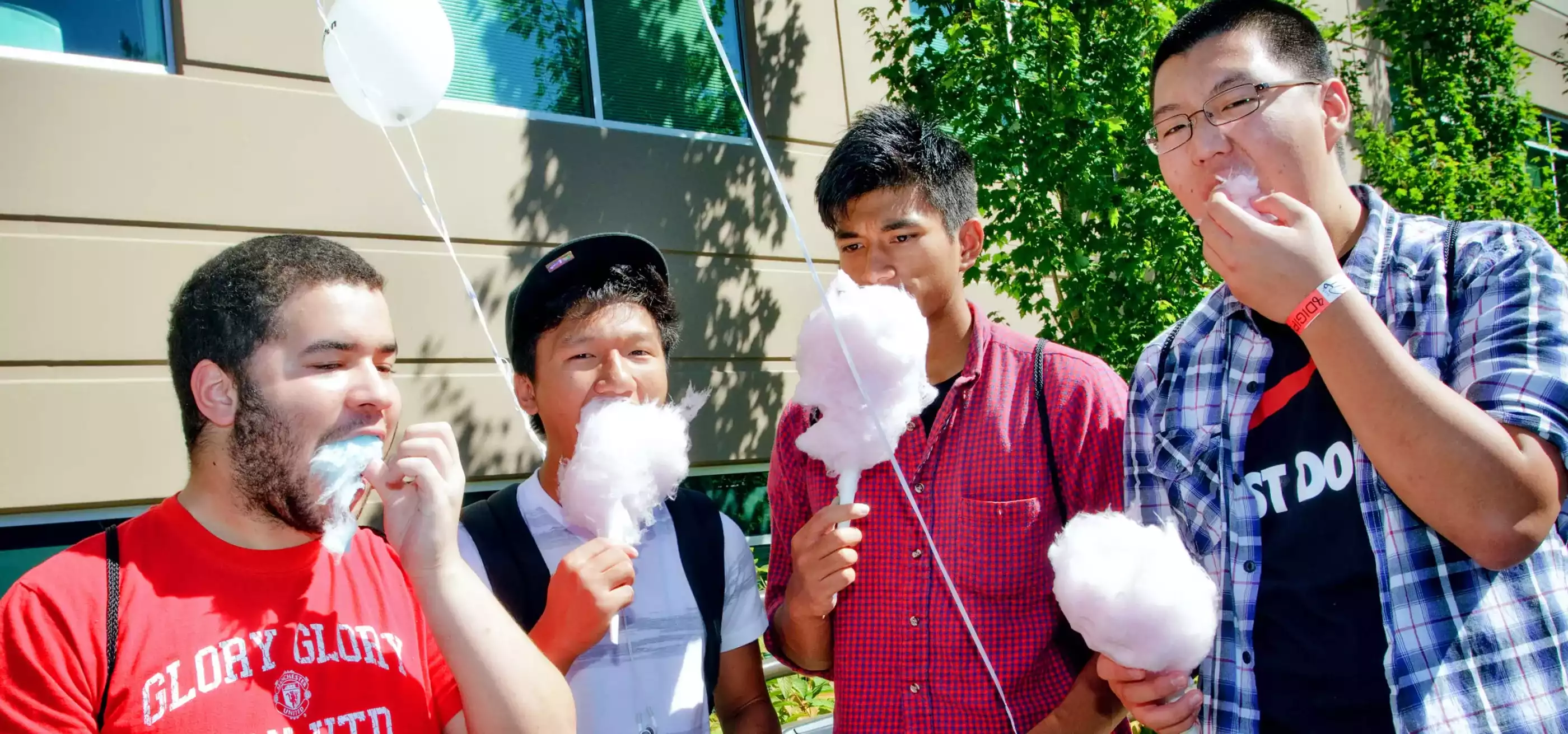 DigiPen Day attendees scarfing down cotton candy