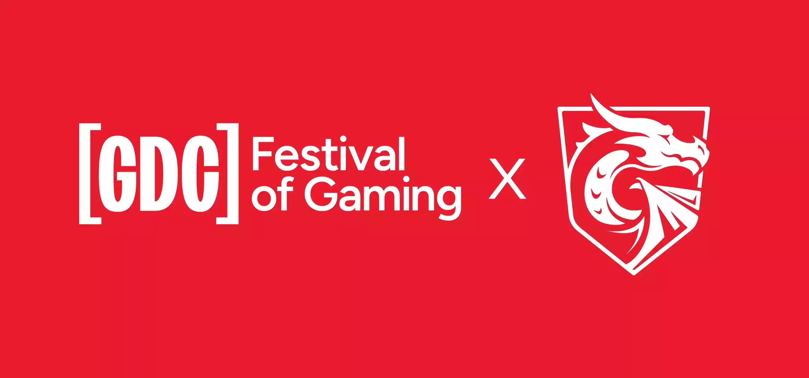 The GDC 2026 logo and DigiPen Dragon logo on a red background.