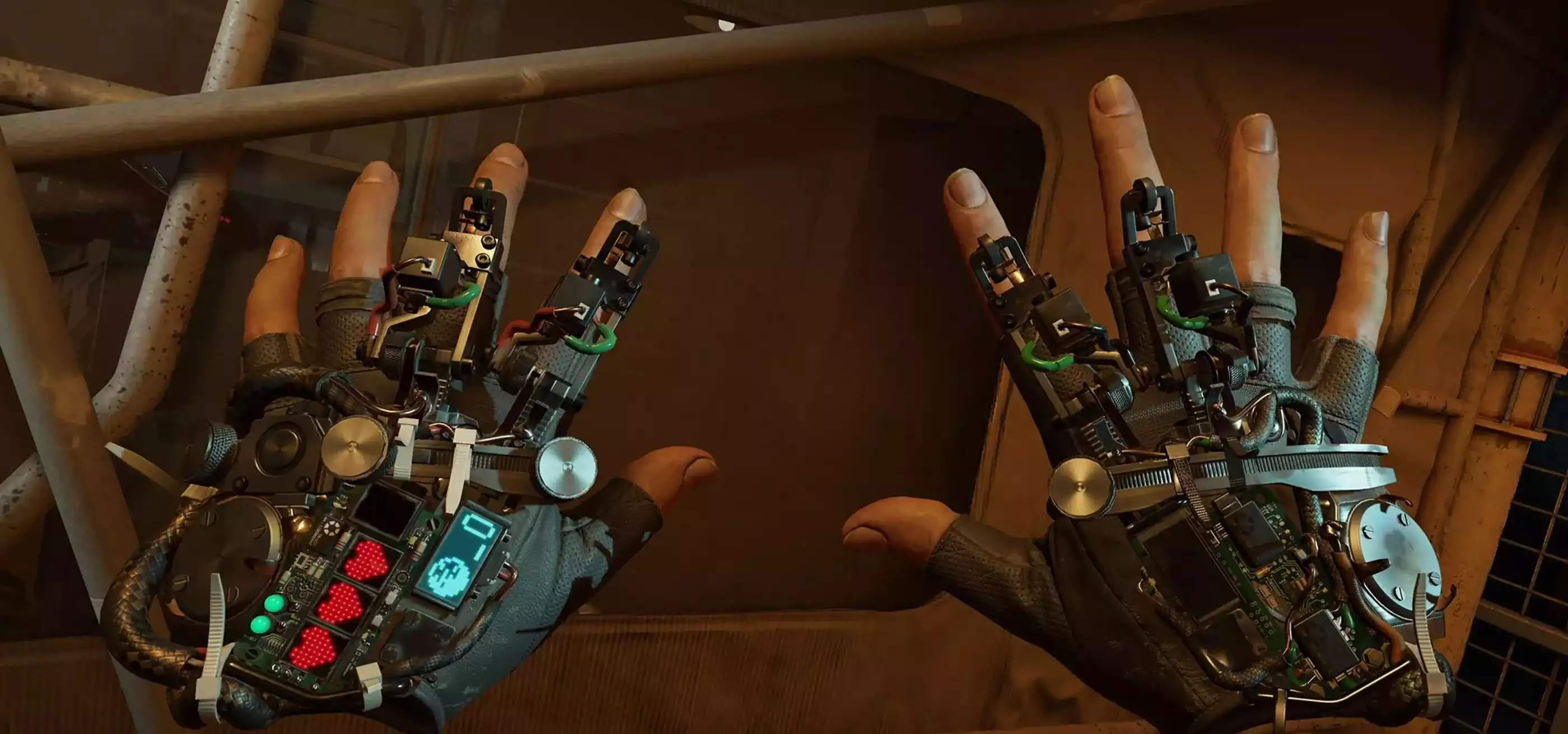 Half-Life: Alyx screenshot – close-up view of the ‘gravity gloves’ device